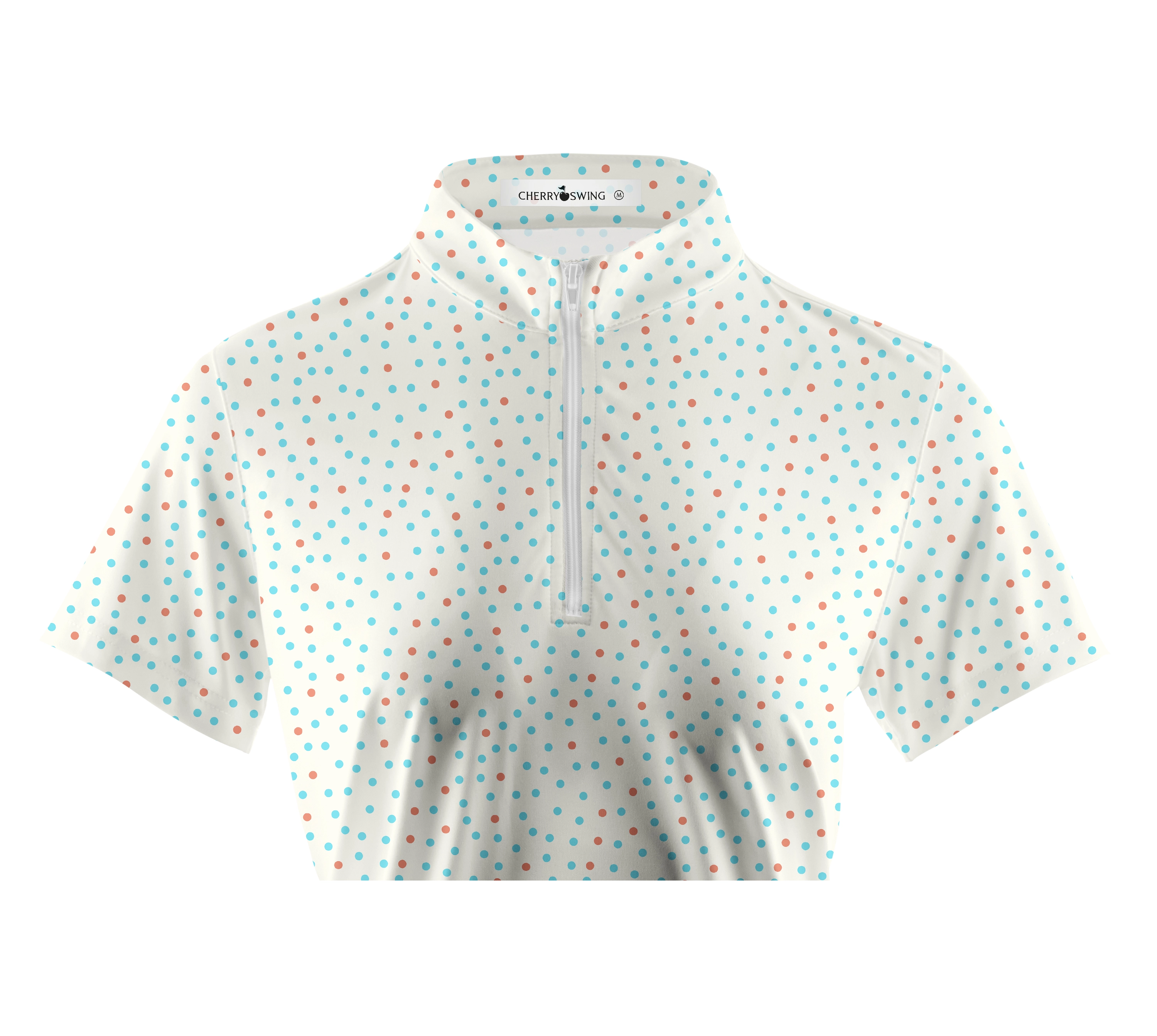 Cherryswing Women's Confetti Dots Golf Sleeve Polo Shirt