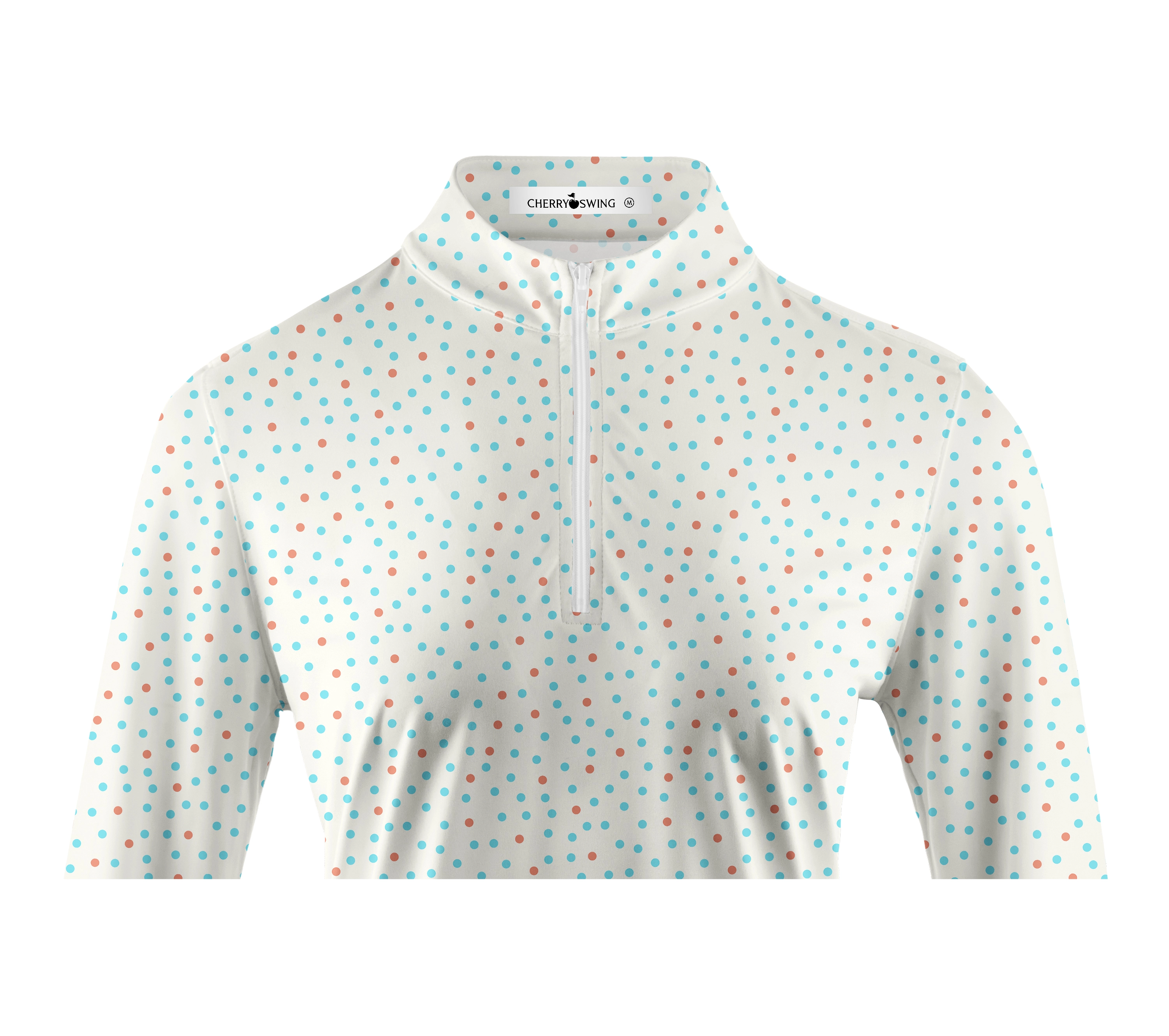 Cherryswing Women's Confetti Dots Long Sleeve Polo Shirt