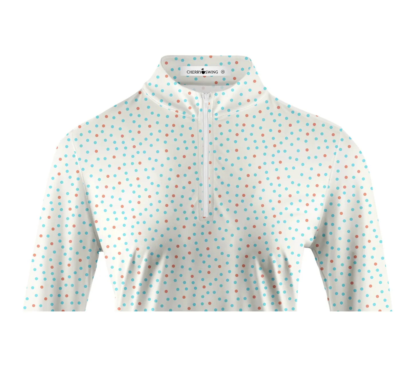 Cherryswing Women's Confetti Dots Long Sleeve Polo Shirt