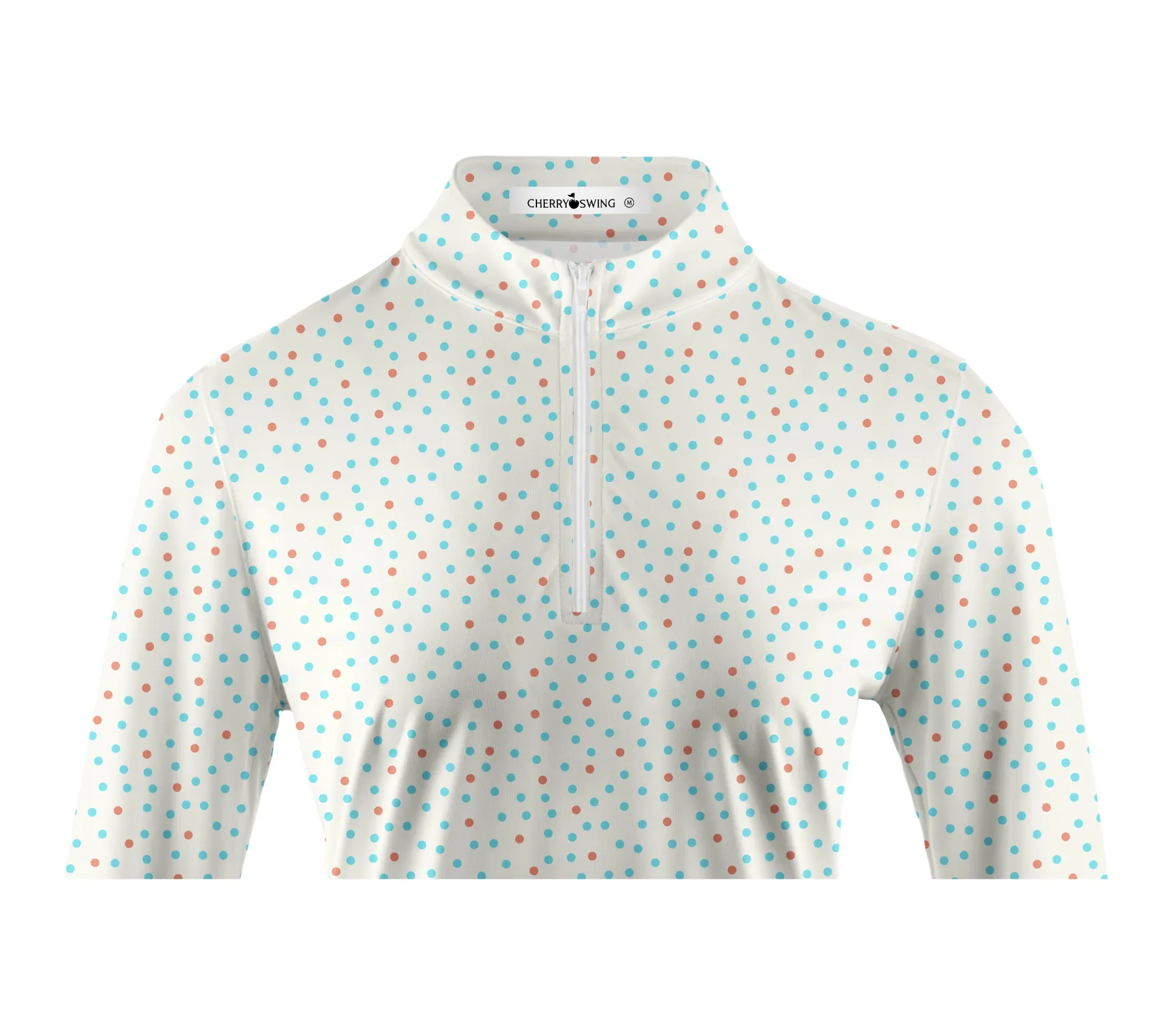 Cherryswing Women's Confetti Dots Long Sleeve Polo Shirt