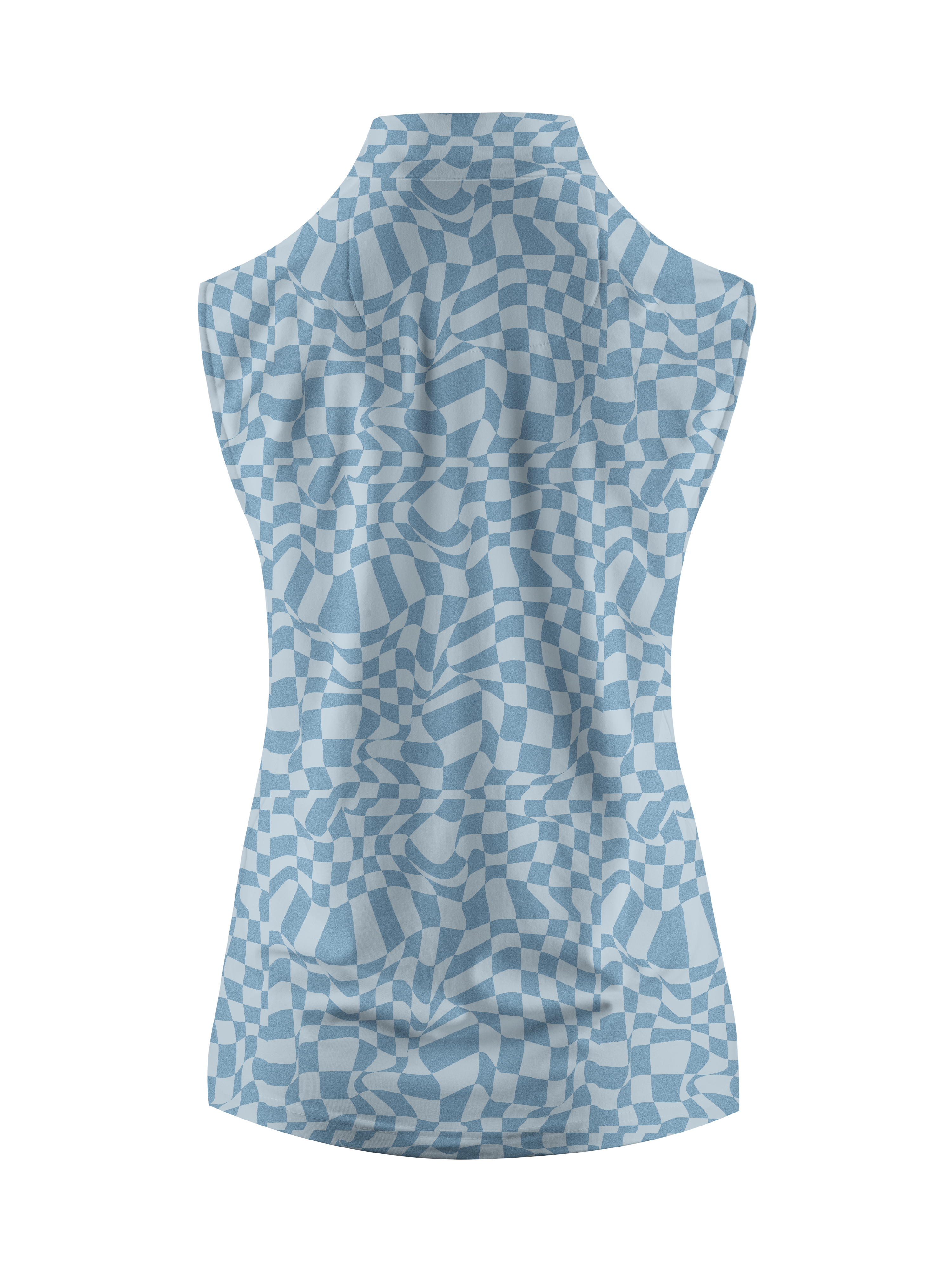Cherryswing Women's Distorted Plaid Sleeveless Golf Shirt