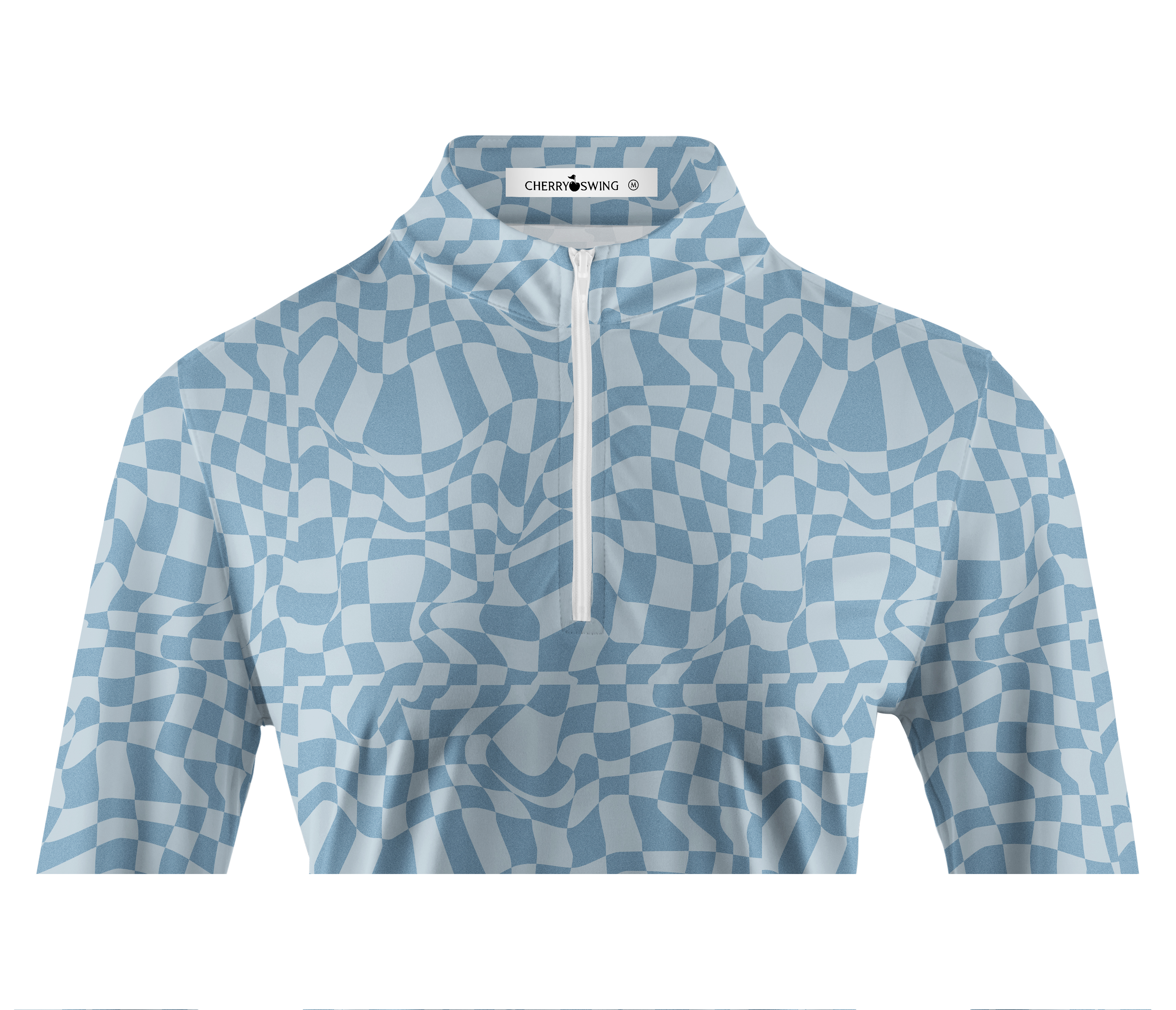 Cherryswing Women's Distorted Plaid Long Sleeve Golf Polo Shirt