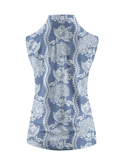 Cherryswing Women's Floral Sleeveless Golf Shirt