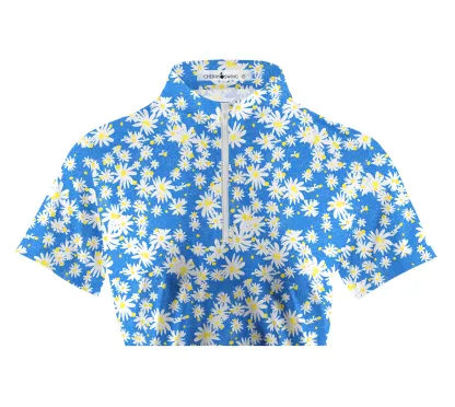 Cherryswing Women's Breathable 1/4 Zip Short Sleeve Polo Shirt