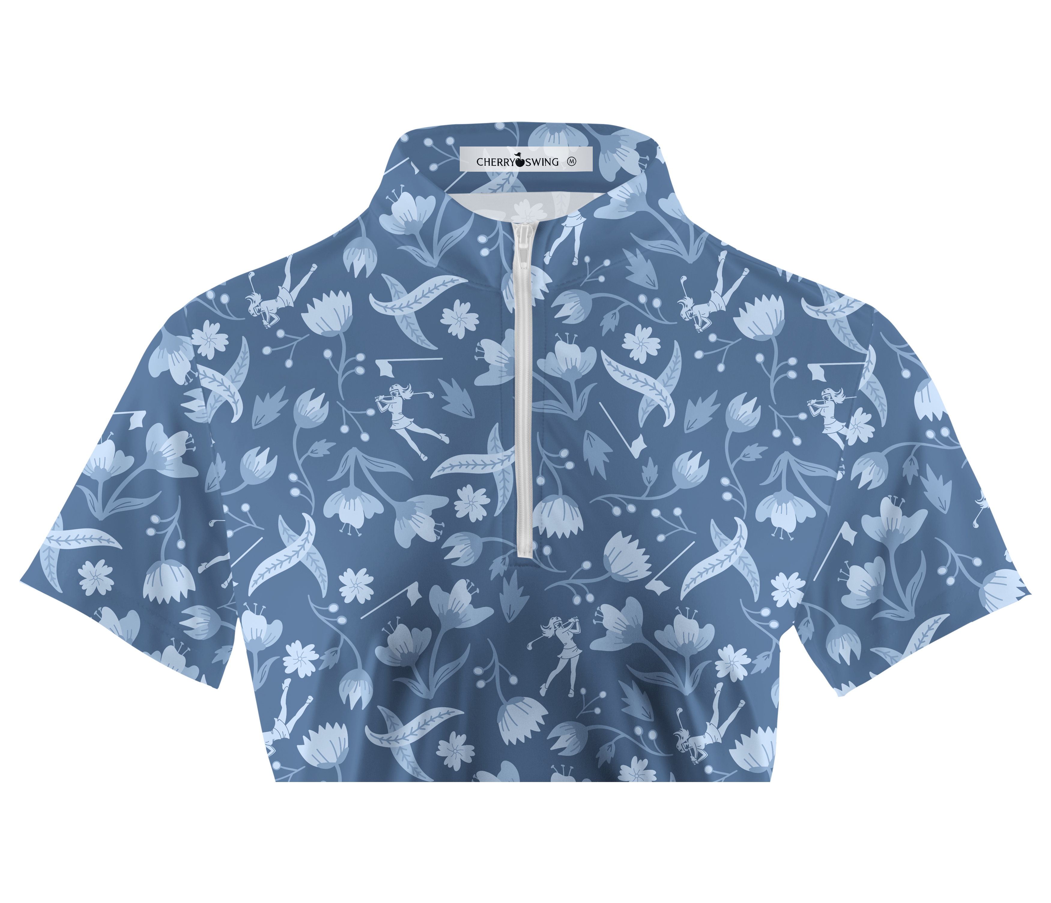 Cherryswing Women's Floral and Bird Patterns Short Sleeve Golf Shirt