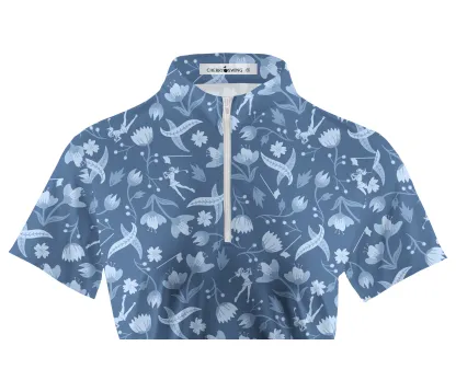 Cherryswing Women's Floral and Bird Patterns Short Sleeve Golf Shirt