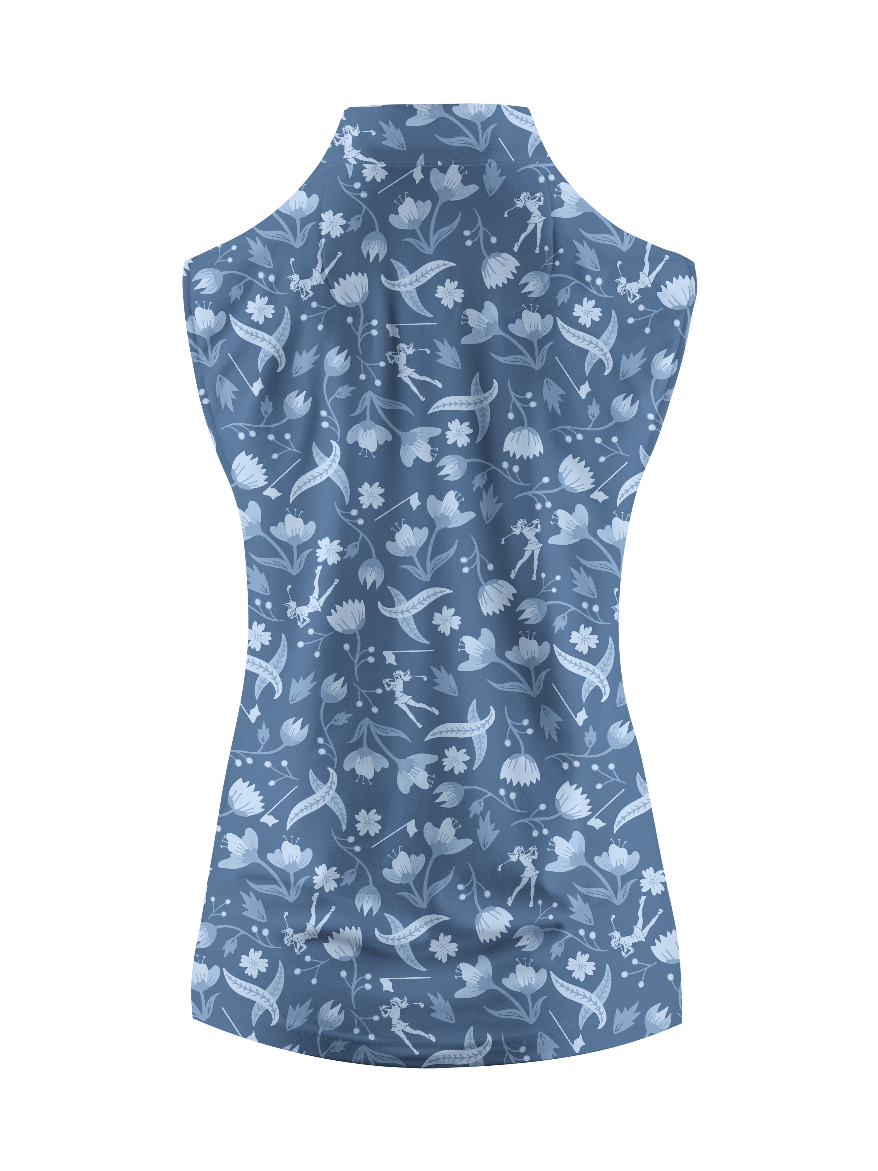 Cherryswing Women's Floral and Bird Patterns Sleeveless Golf Shirt