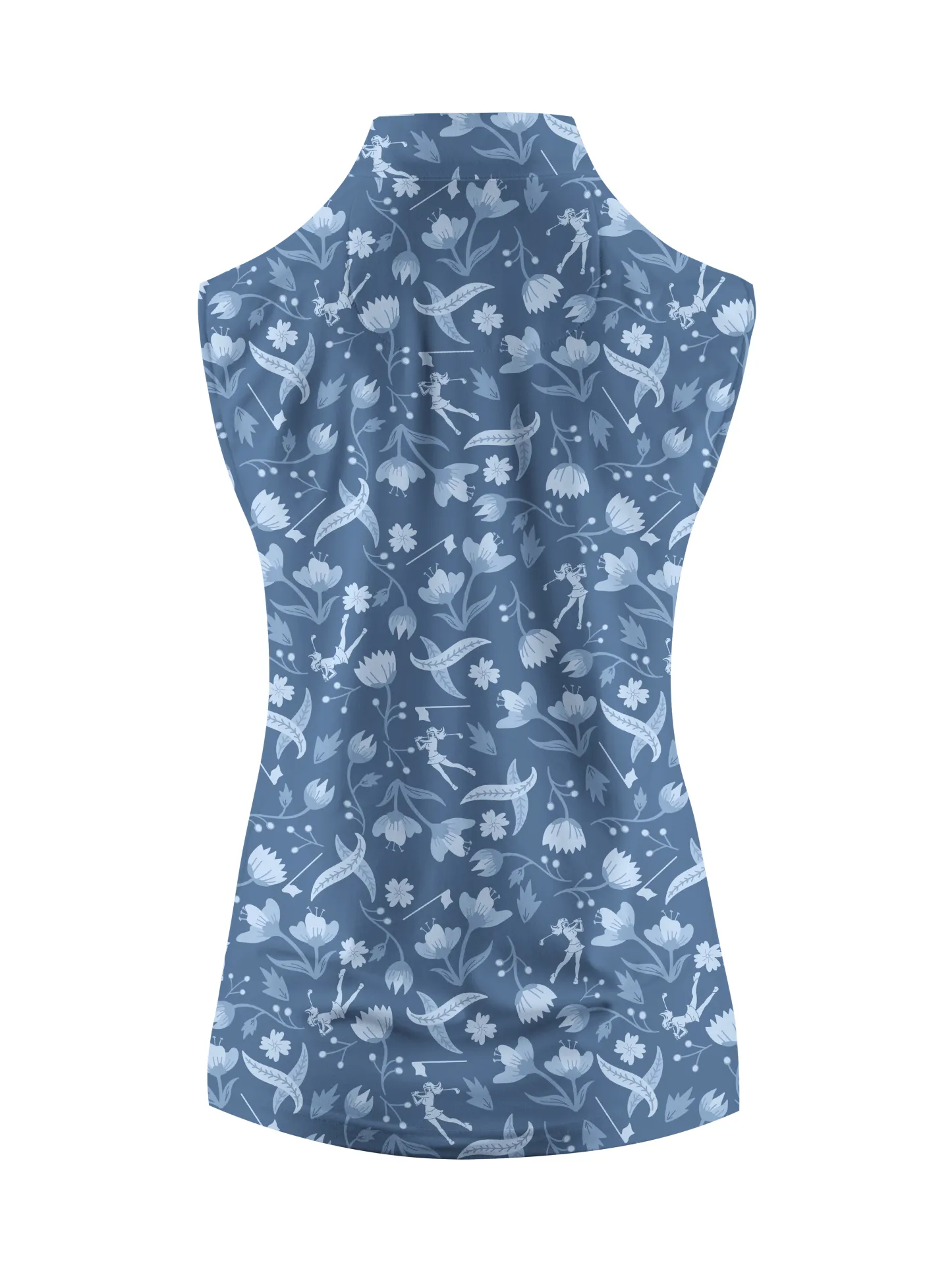 Cherryswing Women's Floral and Bird Patterns Sleeveless Golf Shirt