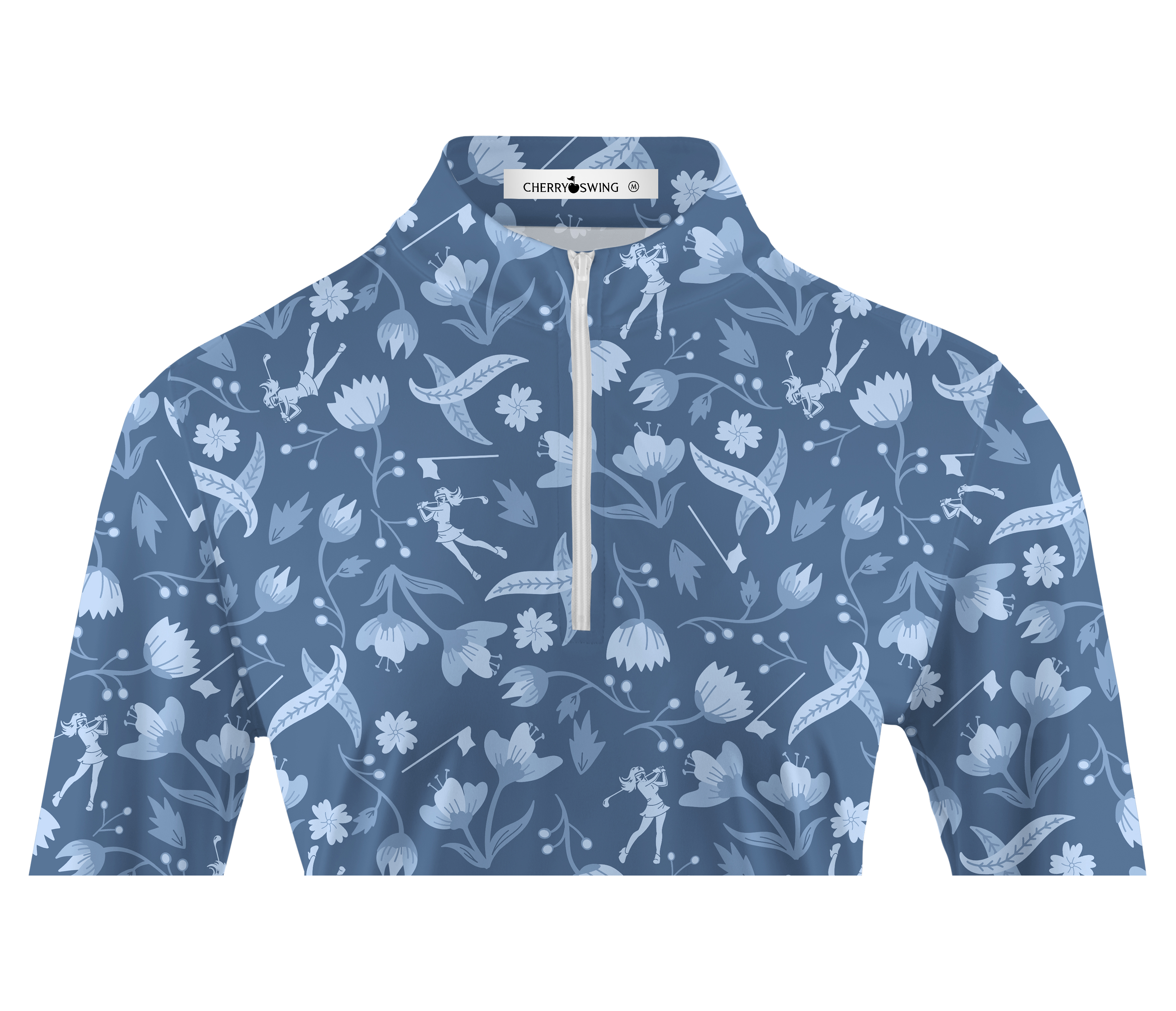 Cherryswing Women's Floral and Bird Patterns Long Sleeve Golf Shirt
