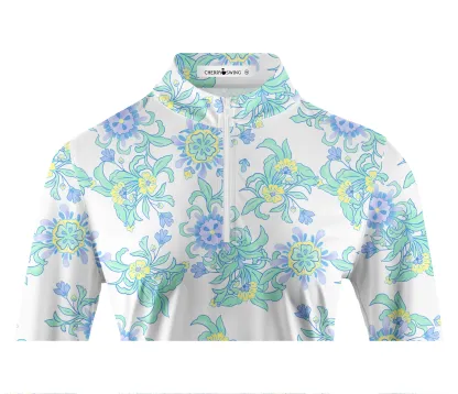 Cherryswing Women's Lively Floral Long Sleeve Golf Shirt