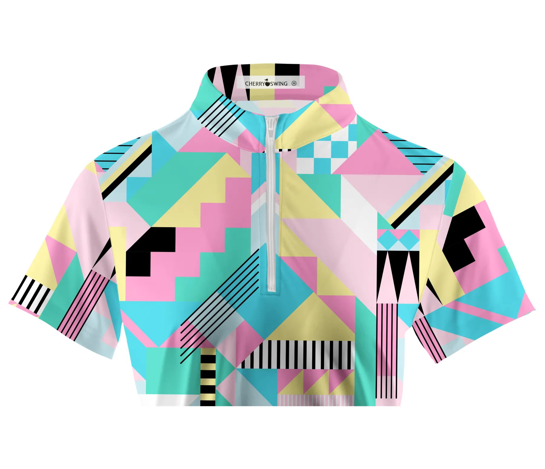 Cherryswing Women's Geometric Patterns Short Sleeve Golf Shirt