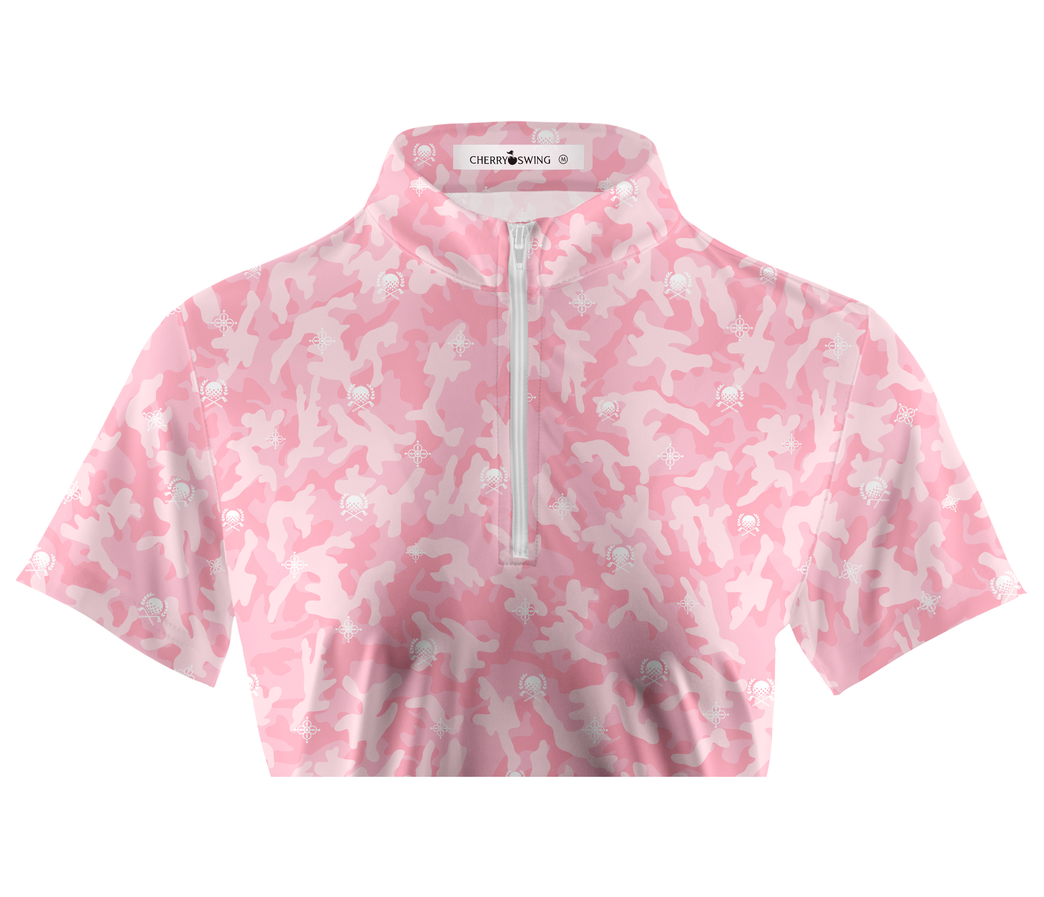 Cherryswing Women's Pink Camouflage Short Sleeve Golf Shirt