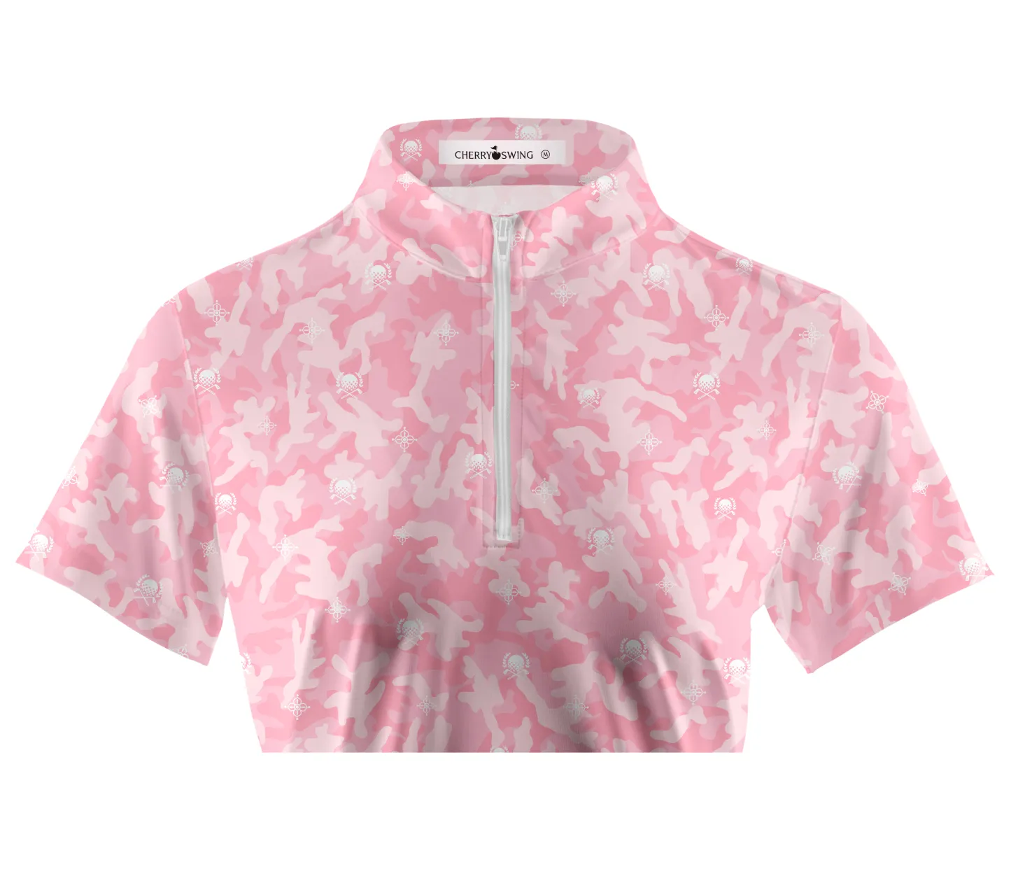 Cherryswing Women's Pink Camouflage Short Sleeve Golf Shirt