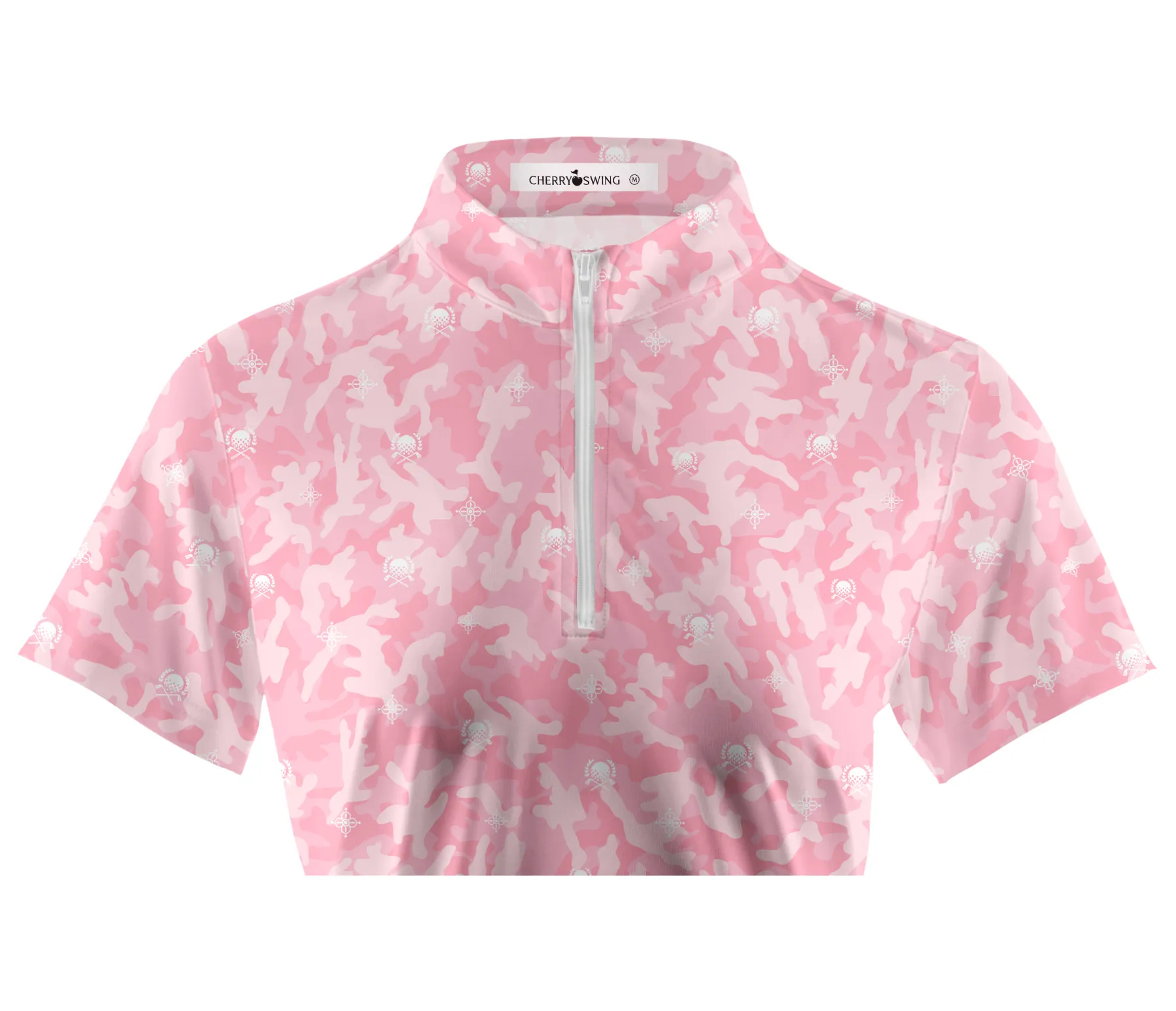 Cherryswing Women's Pink Camouflage Short Sleeve Golf Shirt