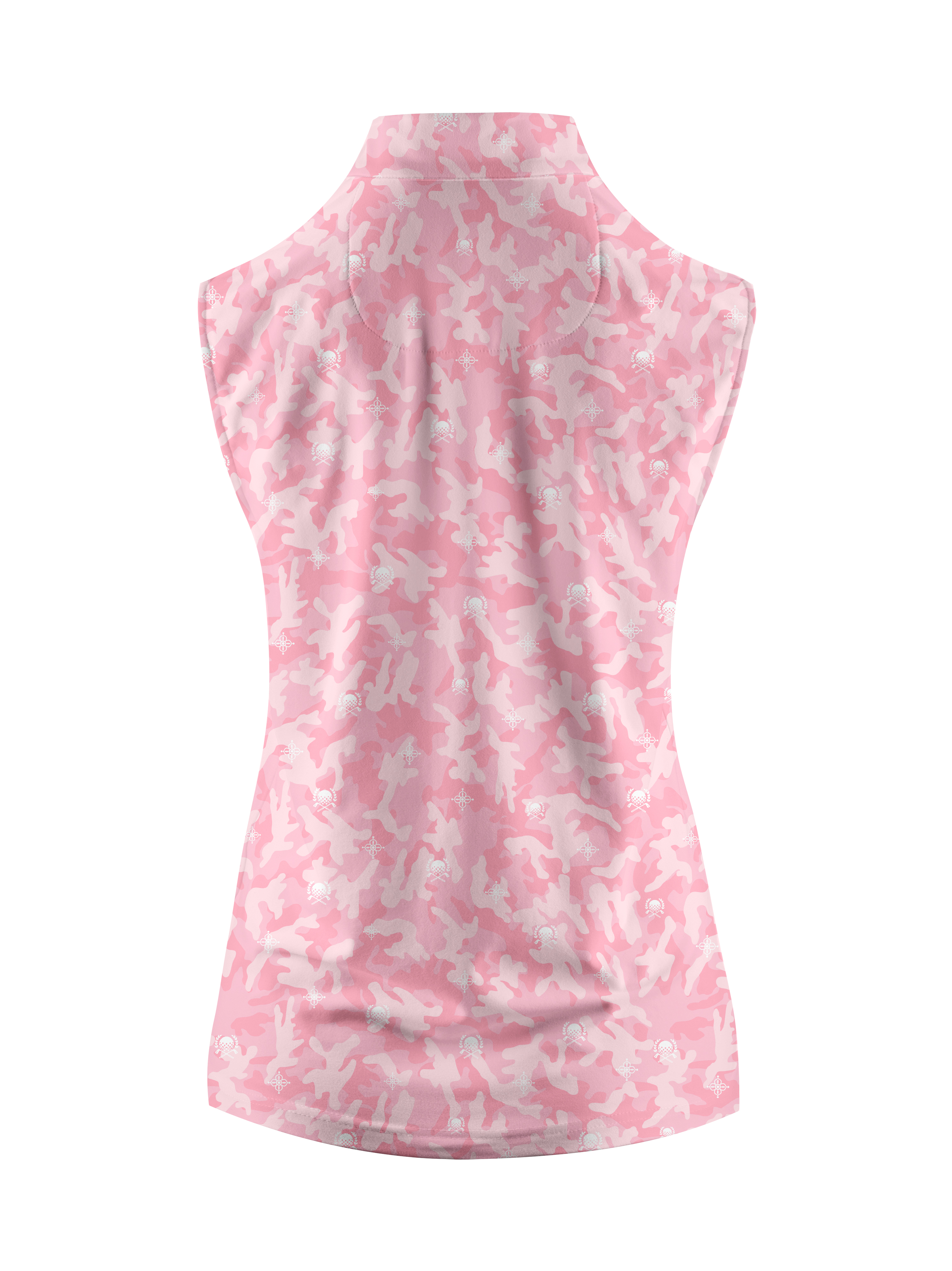 Cherryswing Women's Pink Camouflage Sleeveless Golf Shirt