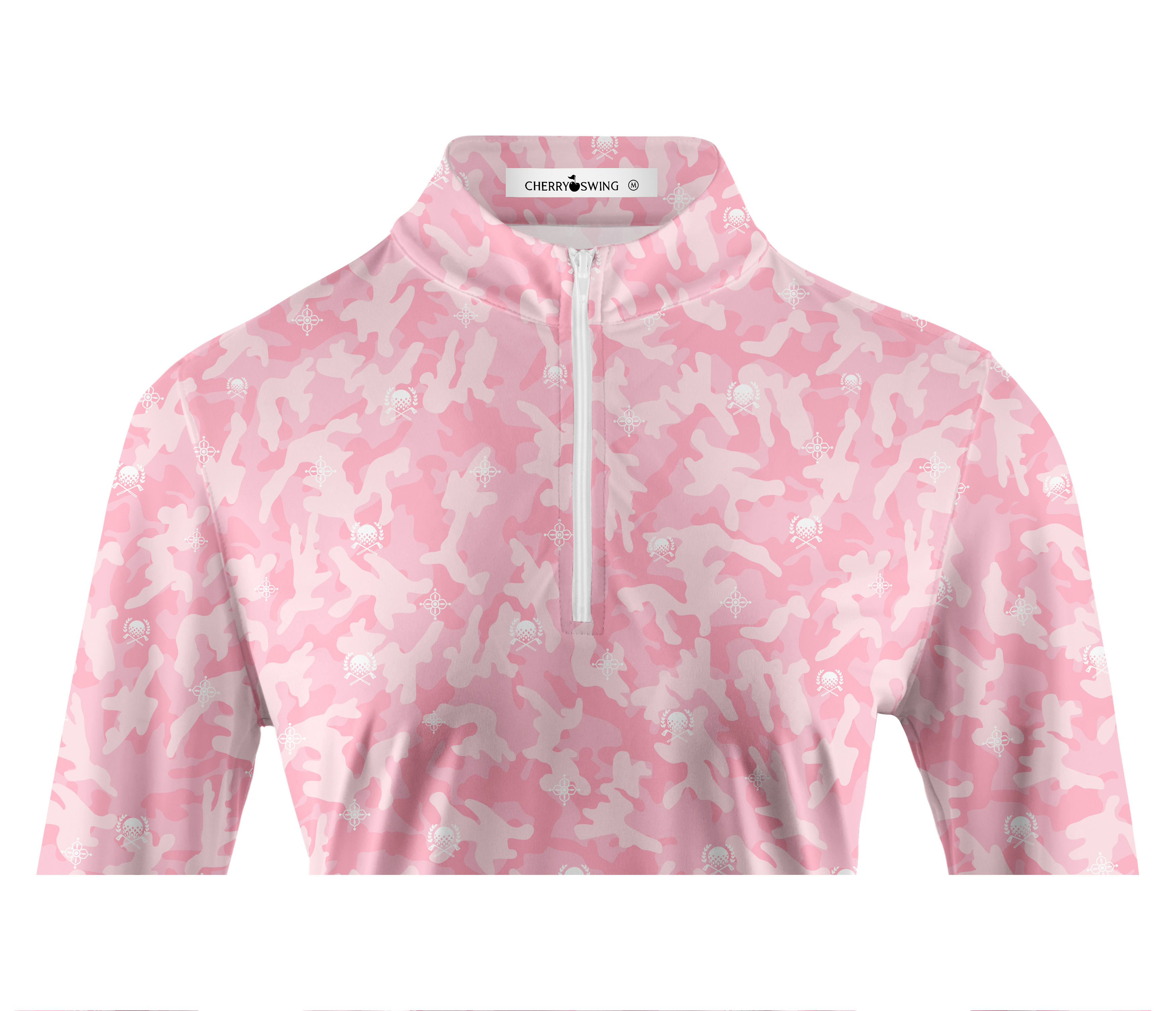 Cherryswing Women's Pink Camouflage Long Sleeve Golf Shirt