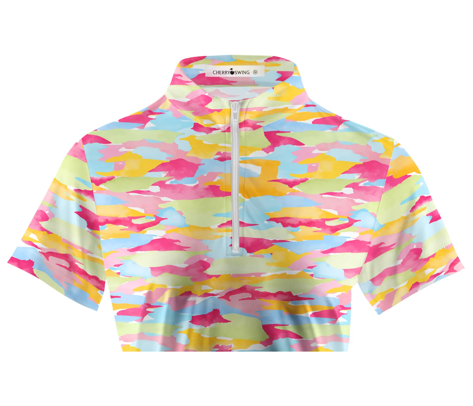 Cherryswing Women's Vibrant Camouflage Short Sleeve Golf Shirt