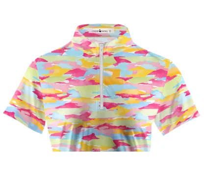 Cherryswing Women's Vibrant Camouflage Short Sleeve Golf Shirt