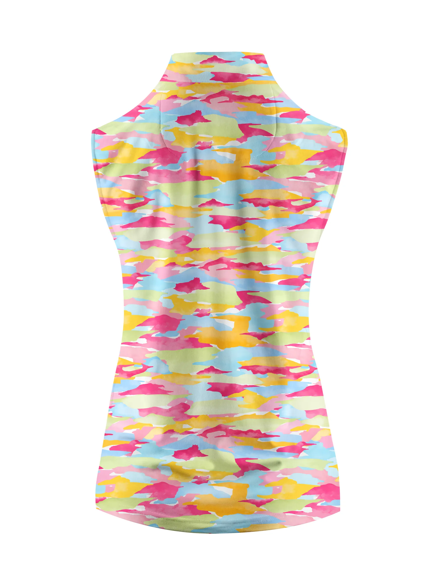 Cherryswing Women's Vibrant Camouflage Sleeveless Golf Shirt