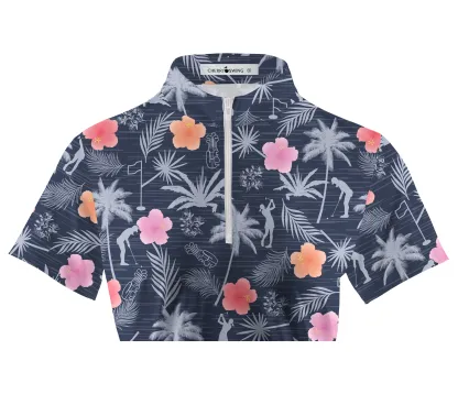 Cherryswing Women's Tropical Green Short Sleeve Golf Shirt