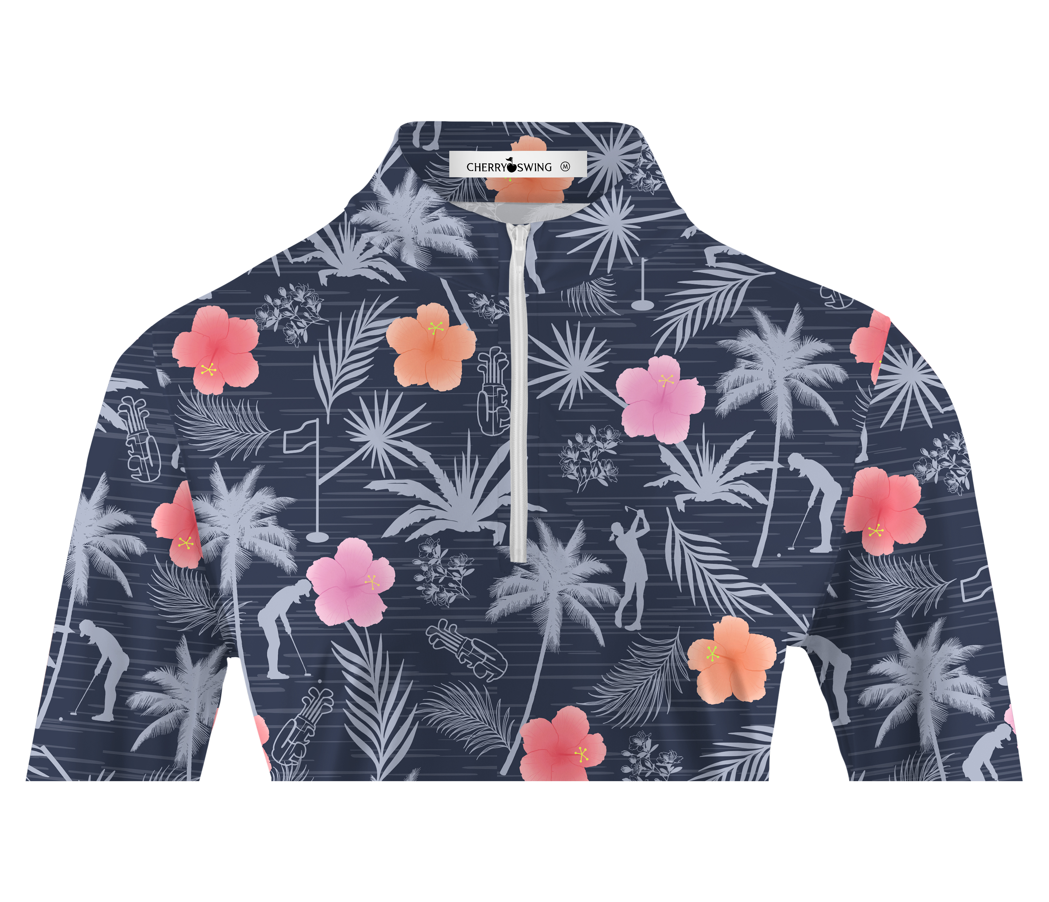 Cherryswing Women's Tropical Green Long Sleeve Golf Shirt