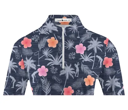 Cherryswing Women's Tropical Green Long Sleeve Golf Shirt