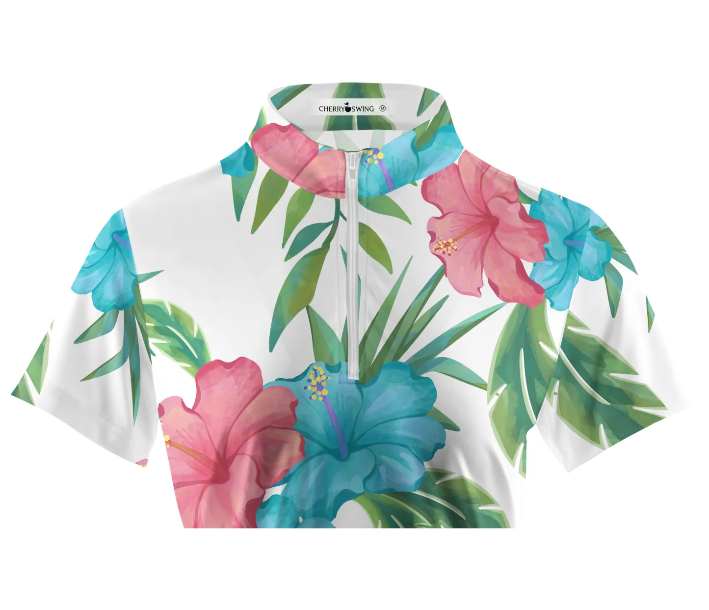Cherryswing Women's Tropical Garden Short Sleeve Golf Shirt