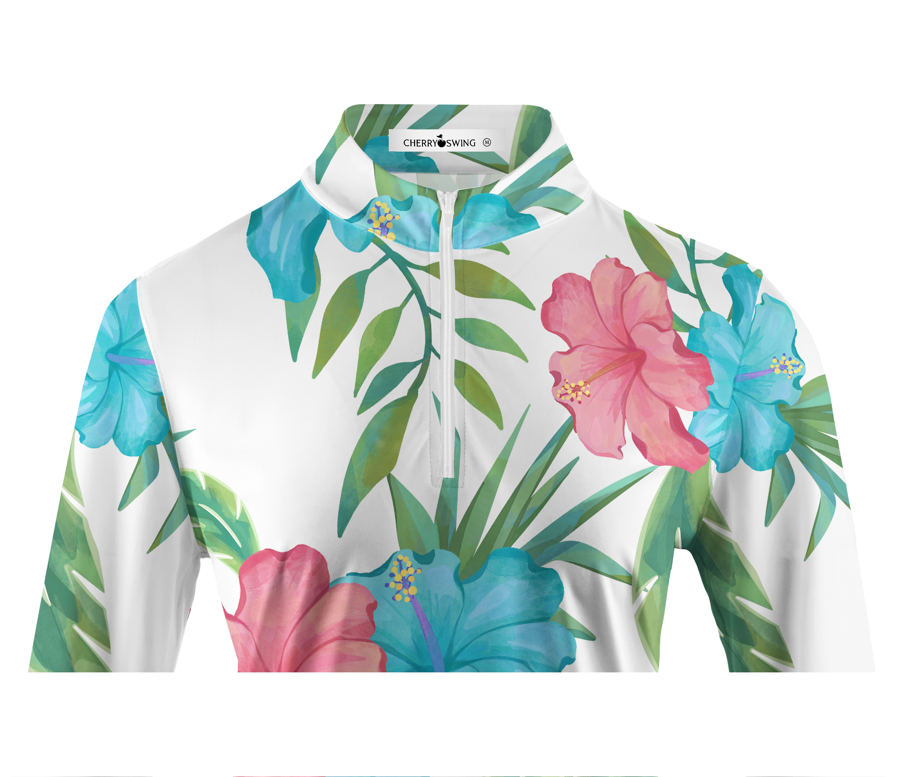Cherryswing Women's Tropical Garden Long Sleeve Golf Shirt