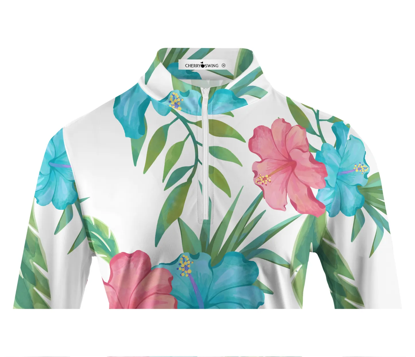 Cherryswing Women's Tropical Garden Long Sleeve Golf Shirt