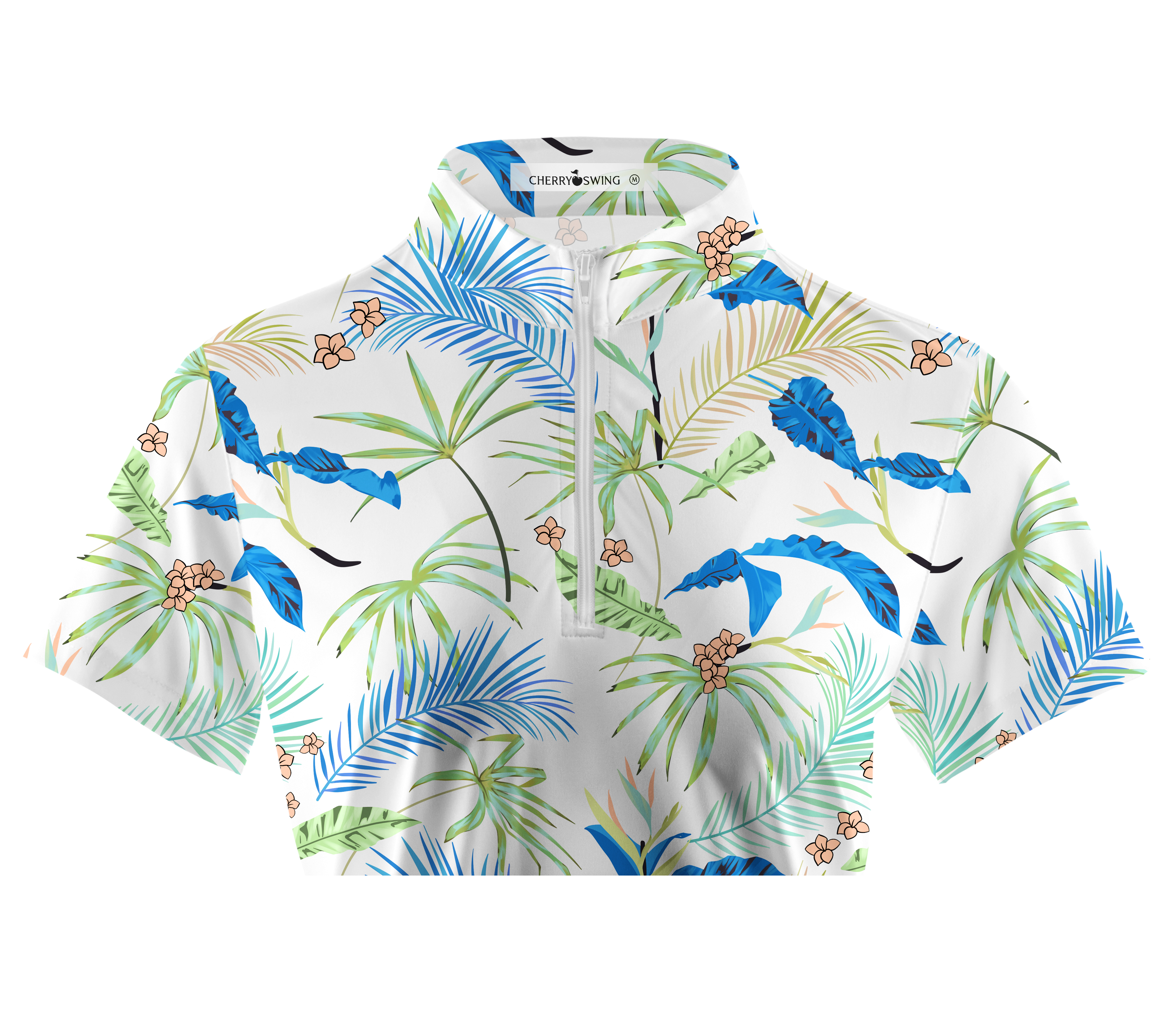 Cherryswing Women's Whimsy Palms Short Sleeve Golf Shirt