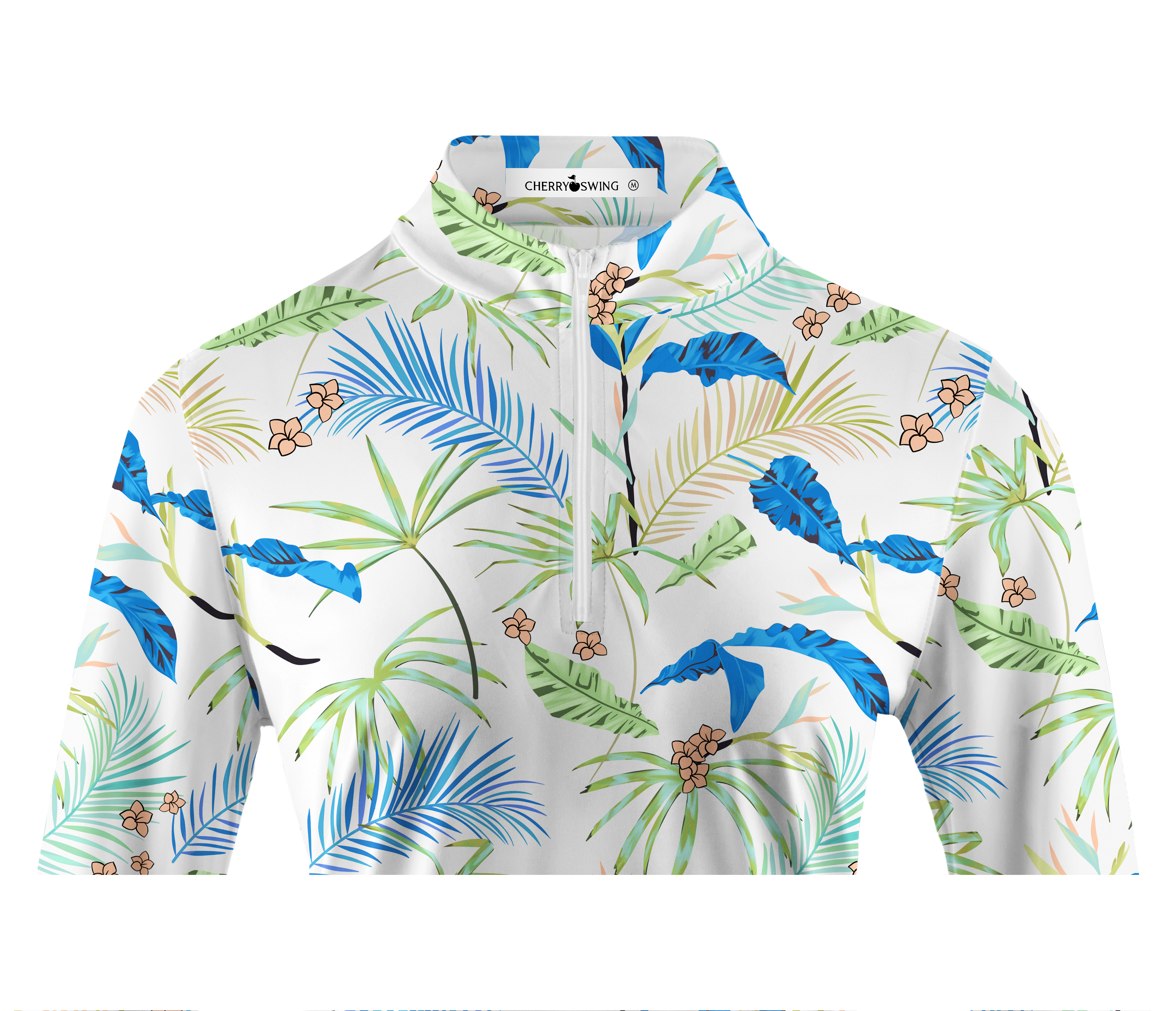 Cherryswing Women's Whimsy Palms Long Sleeve Golf Shirt