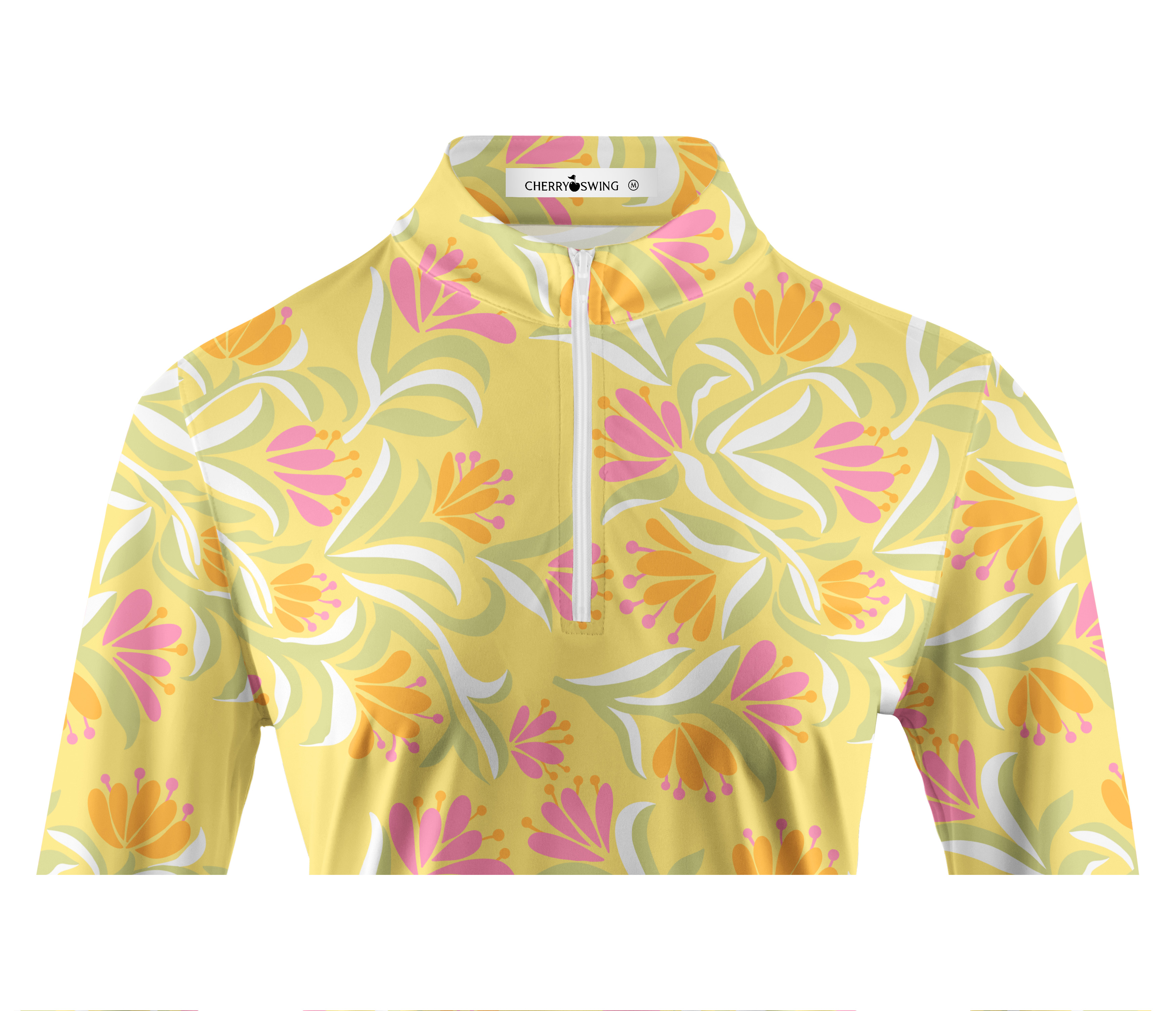 Cherryswing Women's Tropical Bloom Long Sleeve Golf Shirt