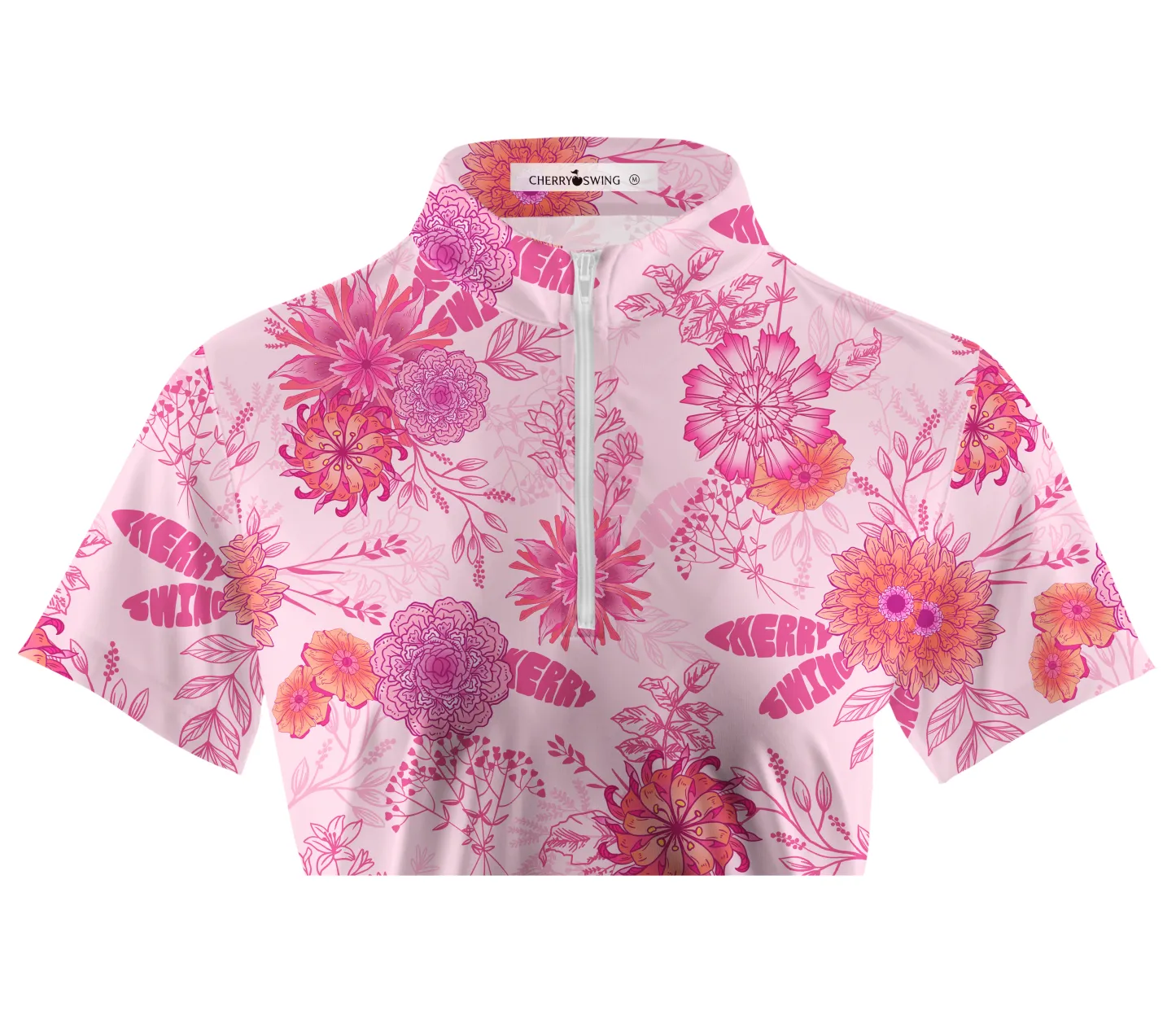 Cherryswing Women's Cherry Blossom Short Sleeve Golf Shirt