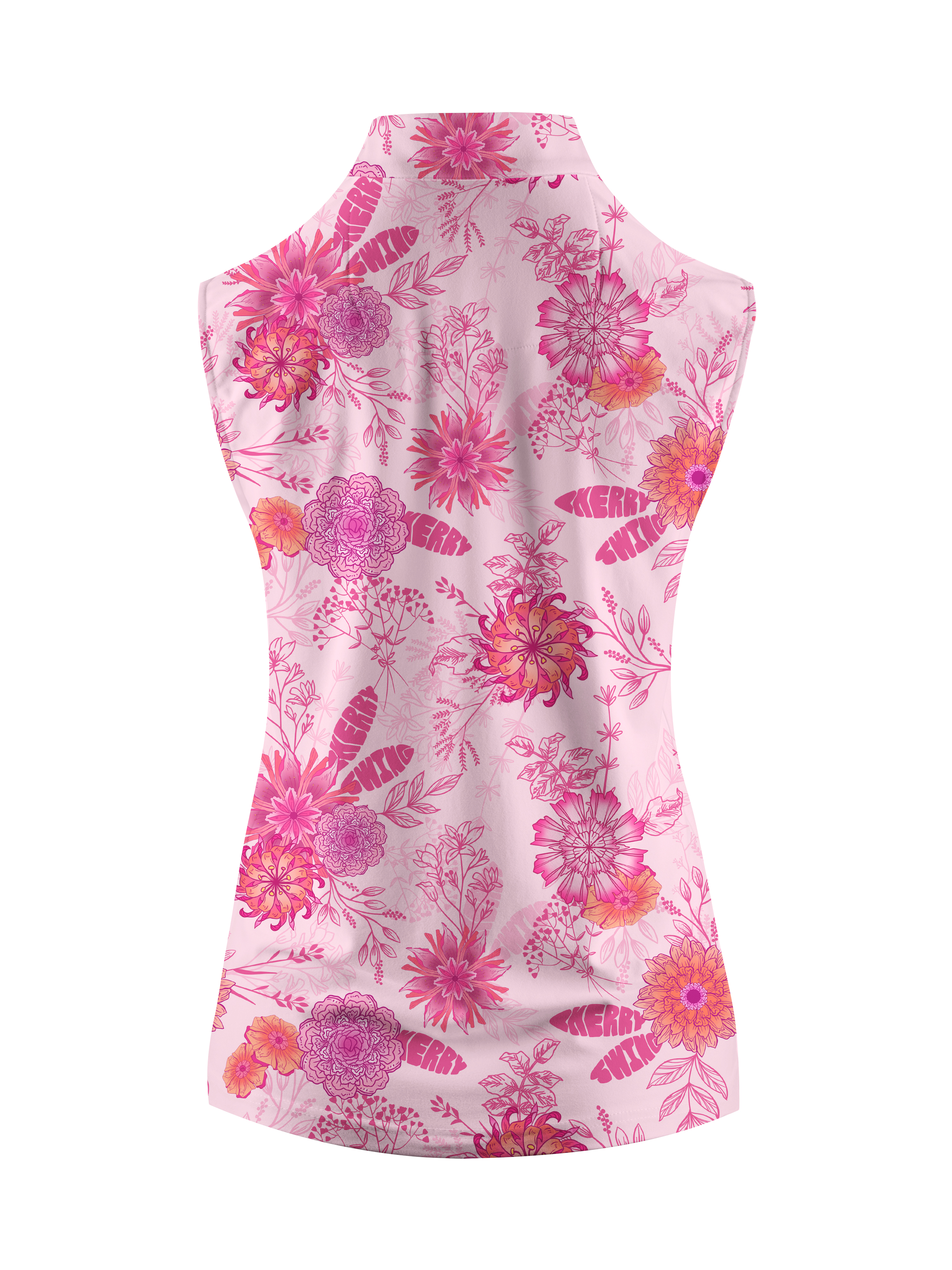 Cherryswing Women's Cherry Blossom Sleeveless Golf Shirt