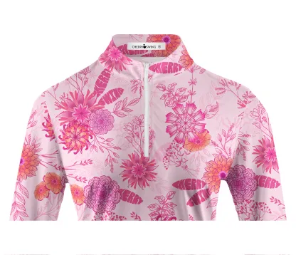 Cherryswing Women's Cherry Blossom Long Sleeve Golf Shirt