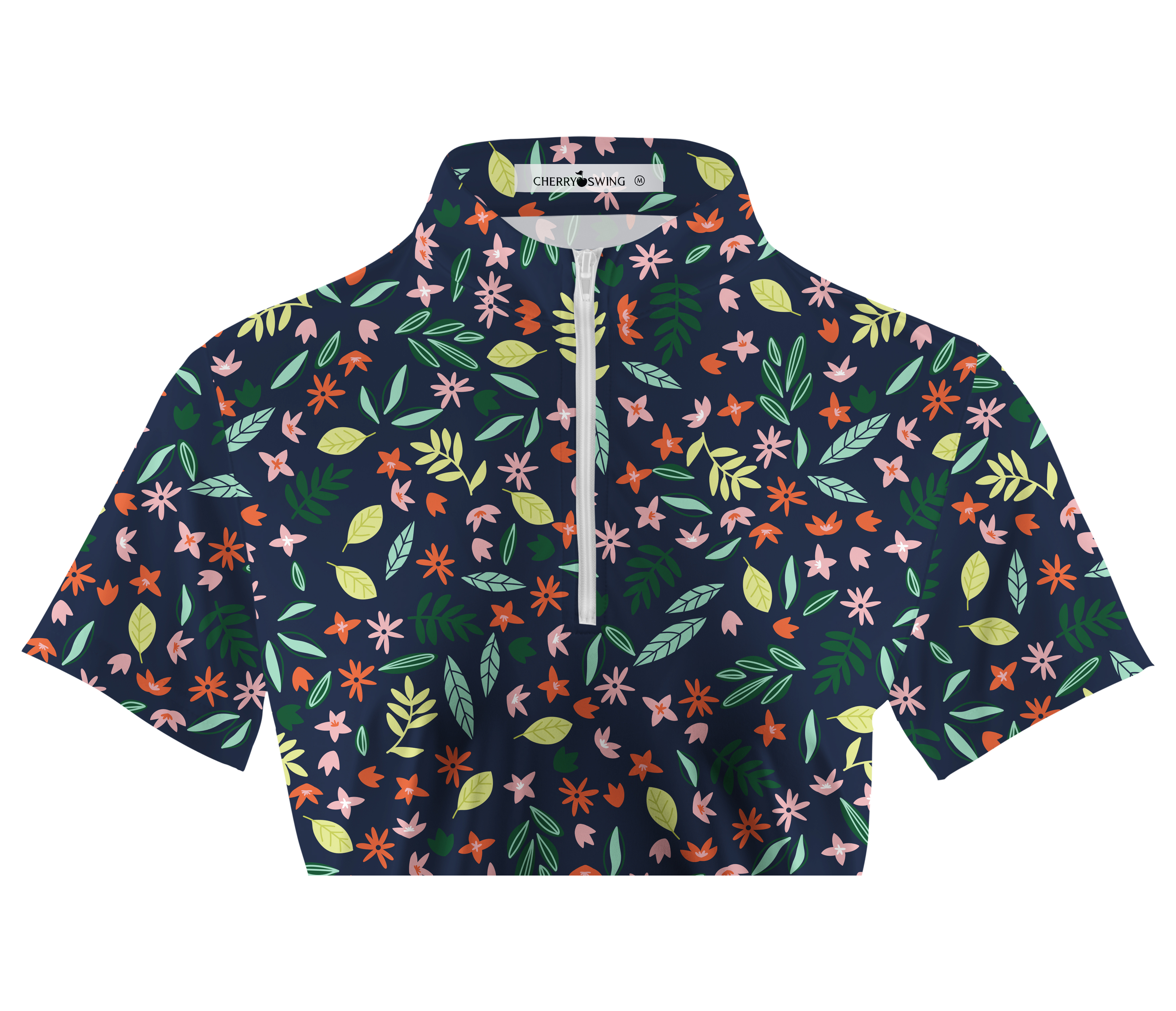 Cherryswing Women's Floral Print Short Sleeve Golf Shirt