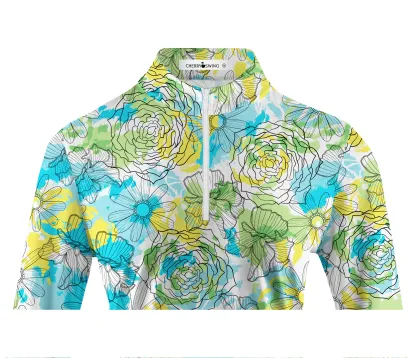 Cherryswing Women's Floral Pattern Long Sleeve Golf Shirt