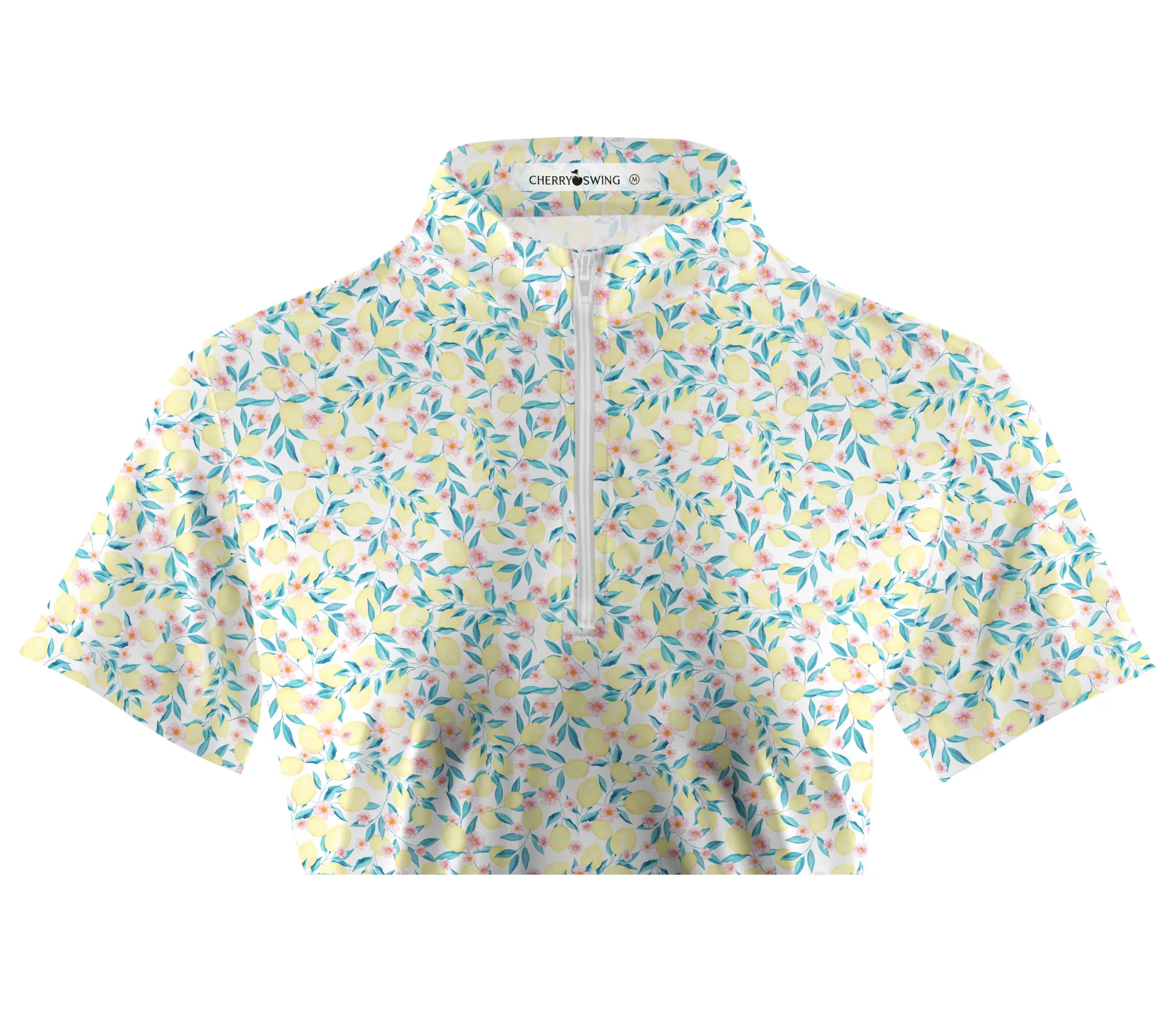 Cherryswing Women's Lemon Pattern Short Sleeve Golf Shirt