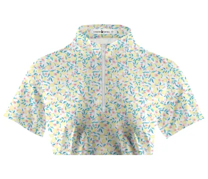 Cherryswing Women's Lemon Pattern Short Sleeve Golf Shirt