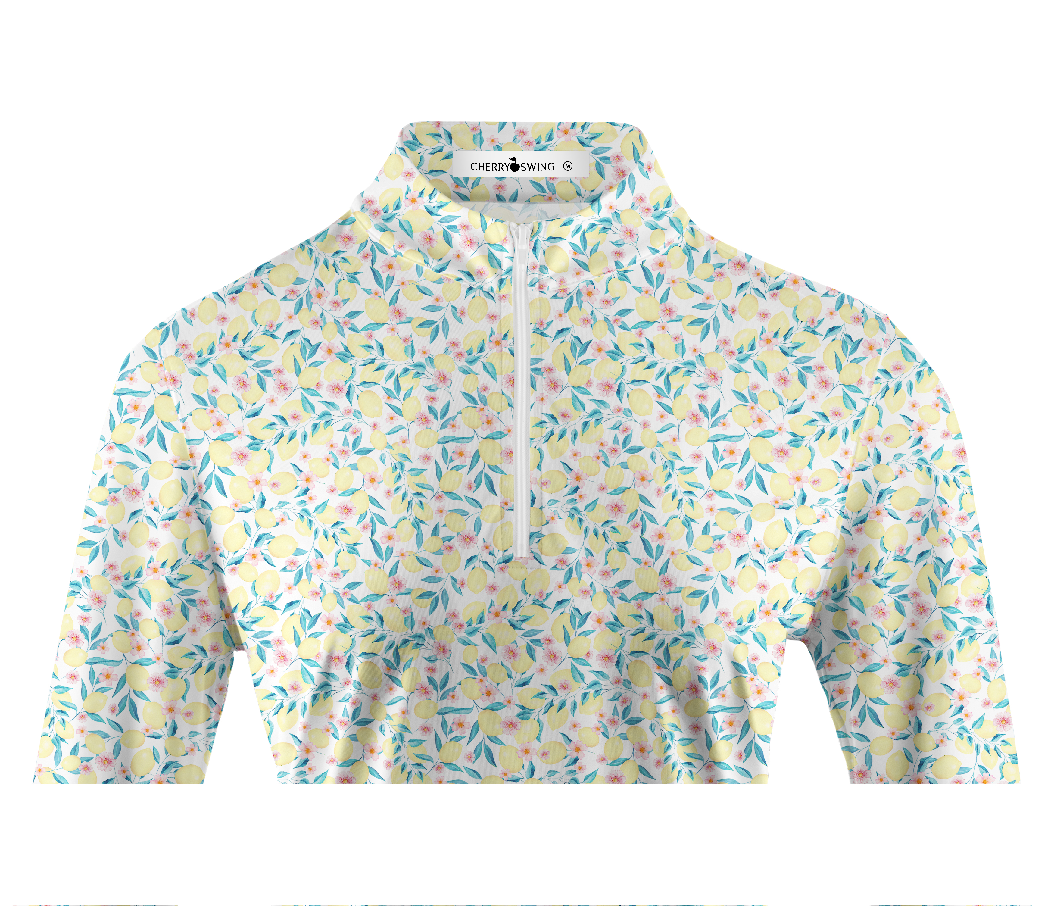 Cherryswing Women's Lemon Pattern Long Sleeve Golf Shirt