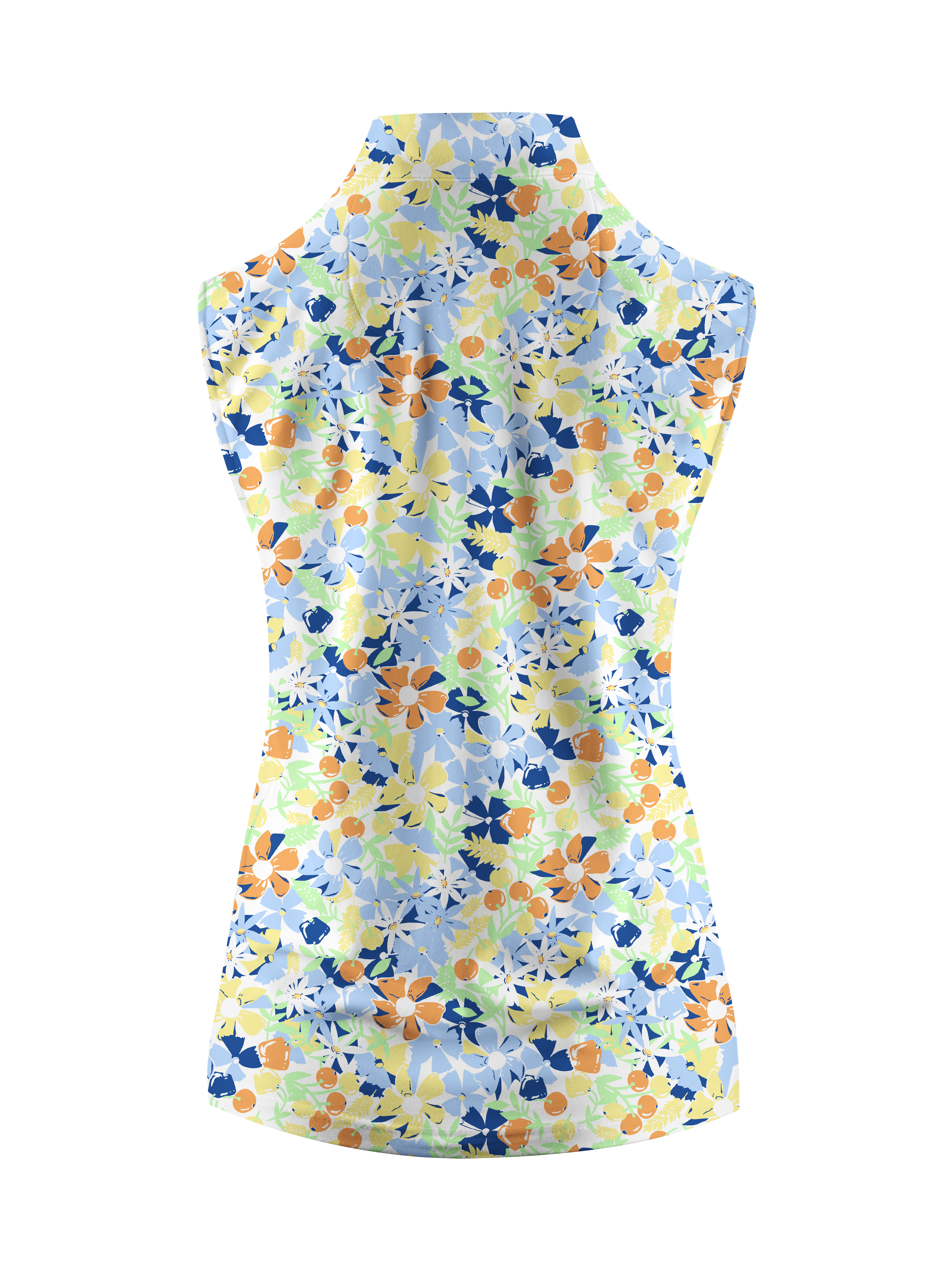 Cherryswing Women's Wildflowers Pattern Sleeveless Golf Shirt
