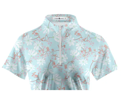 Cherryswing Women's Spring Blossom Short Sleeve Golf Shirt