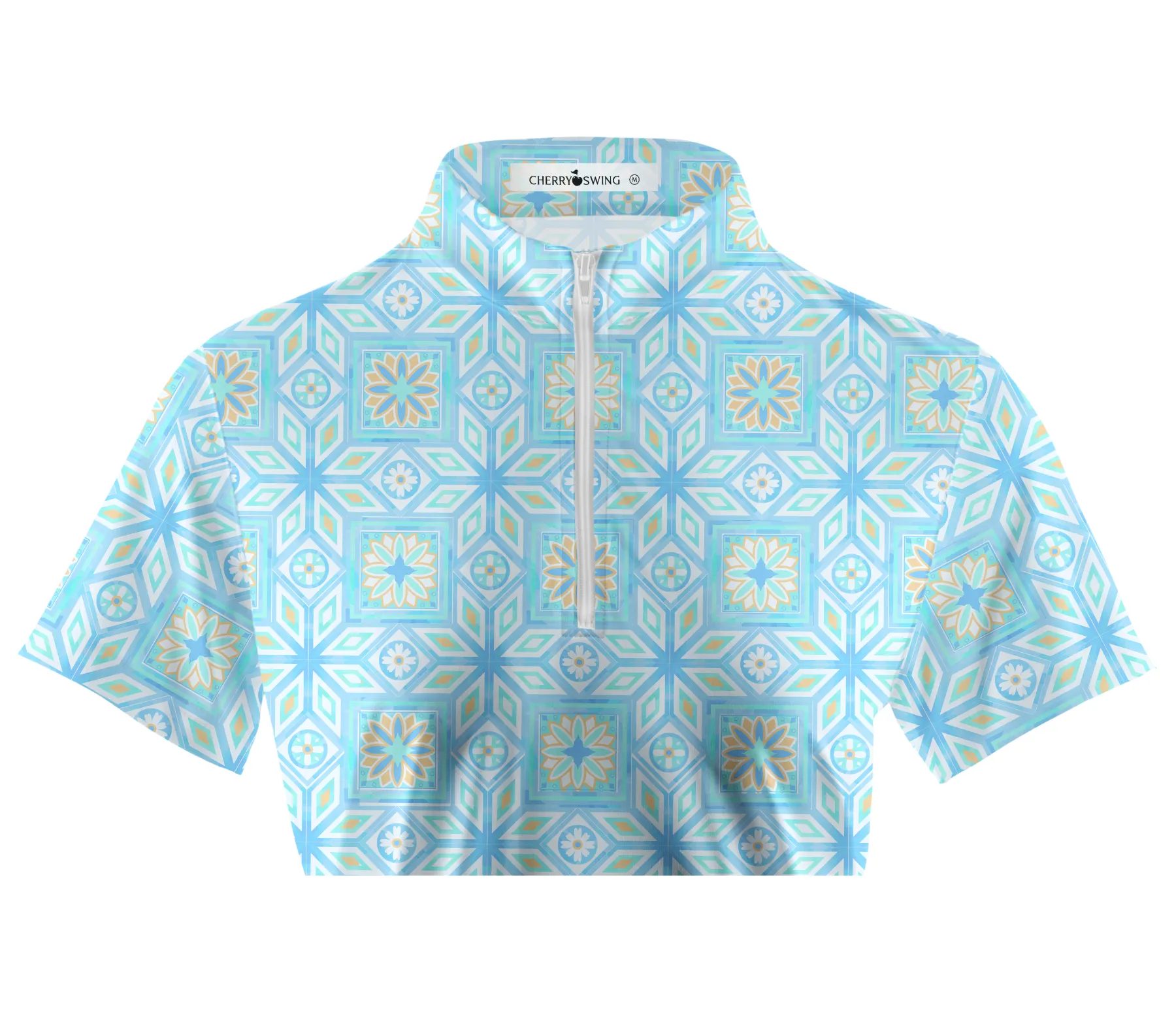 Cherryswing Women's Elegance Mosaic Short Sleeve Golf Shirt