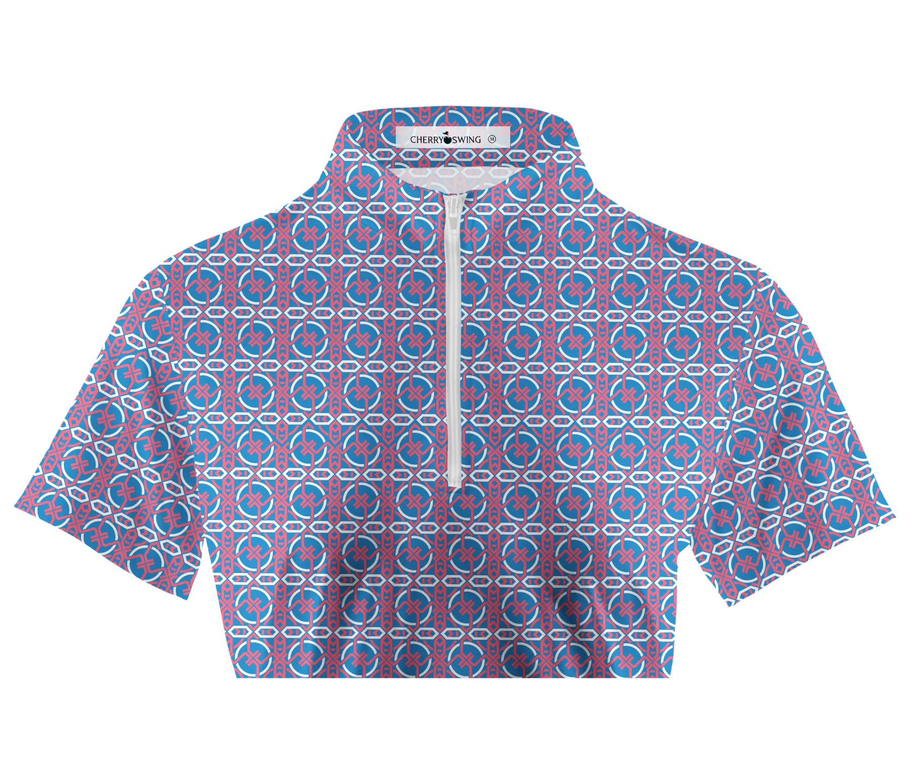 Cherryswing Women's Circular Motifs Short Sleeve Golf Shirt