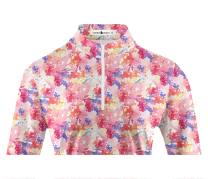 Cherryswing Women's Riot Of Colors Long Sleeve Golf Shirt