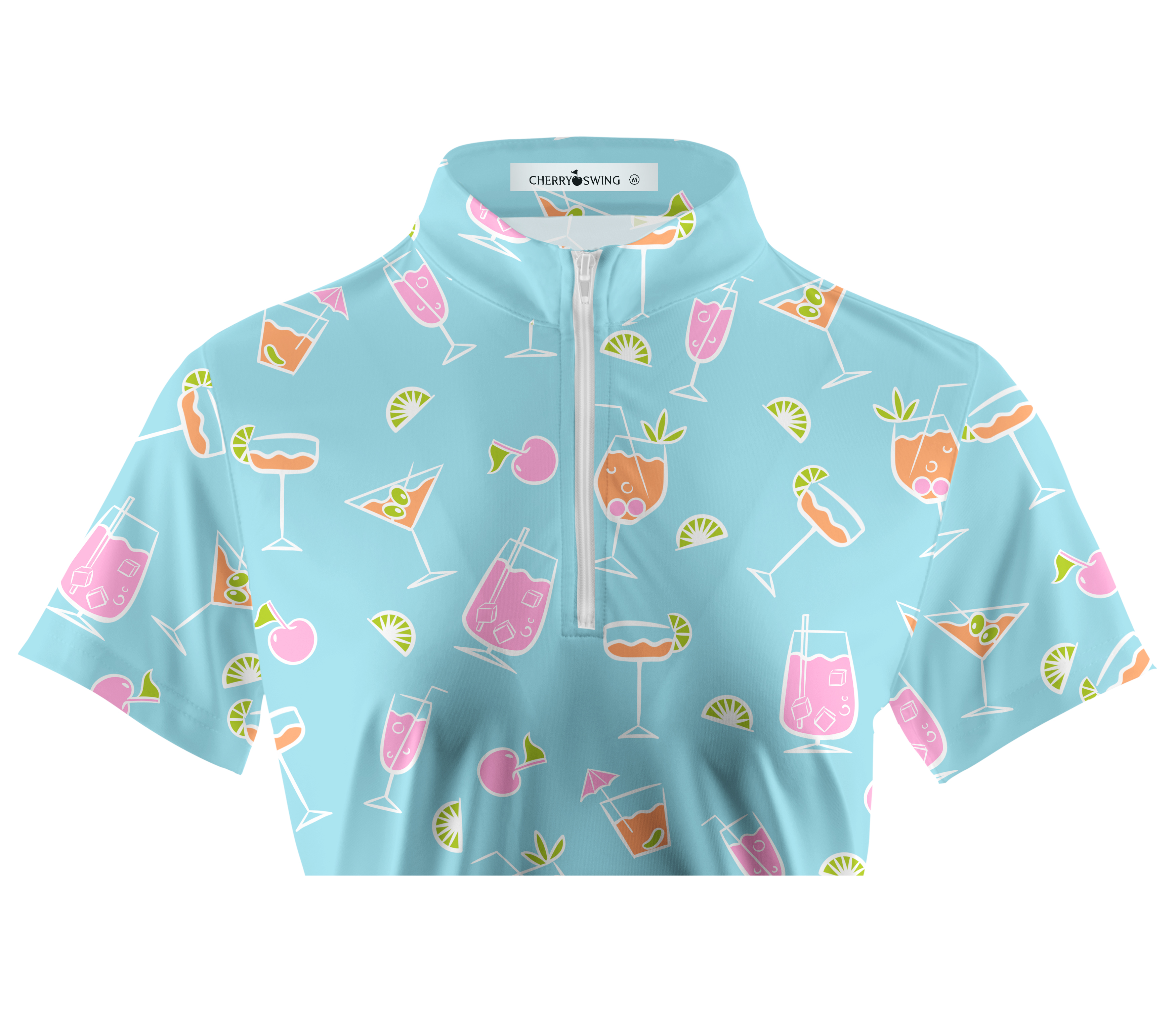 Cherryswing Women's Refreshing Cocktails Short Sleeve Golf Shirt