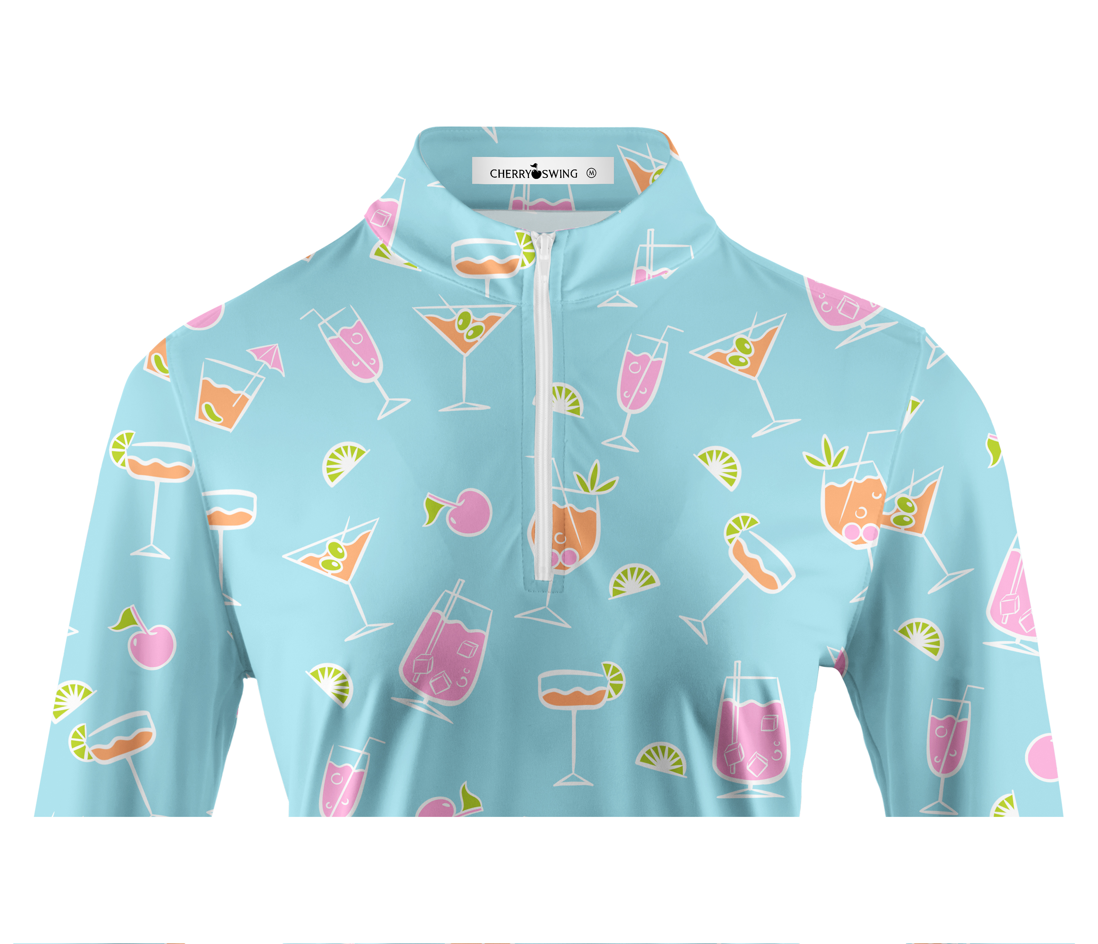 Cherryswing Women's Refreshing Cocktails Long Sleeve Golf Shirt