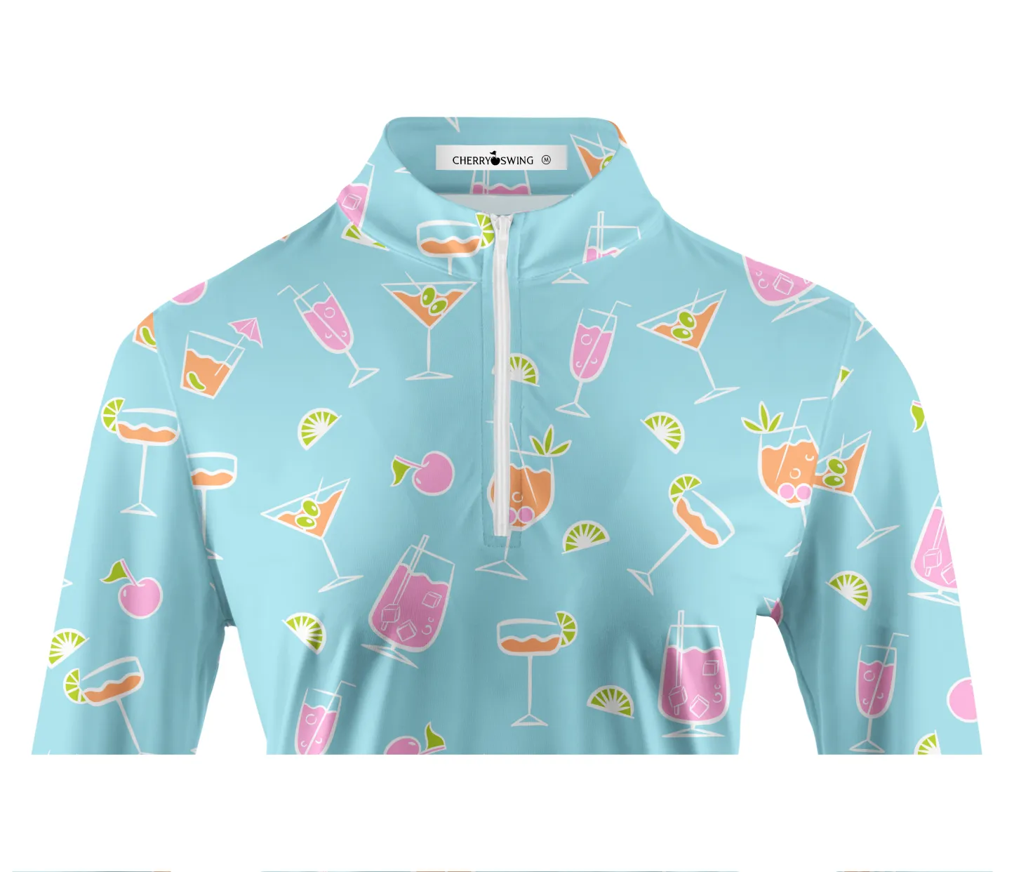Cherryswing Women's Refreshing Cocktails Long Sleeve Golf Shirt