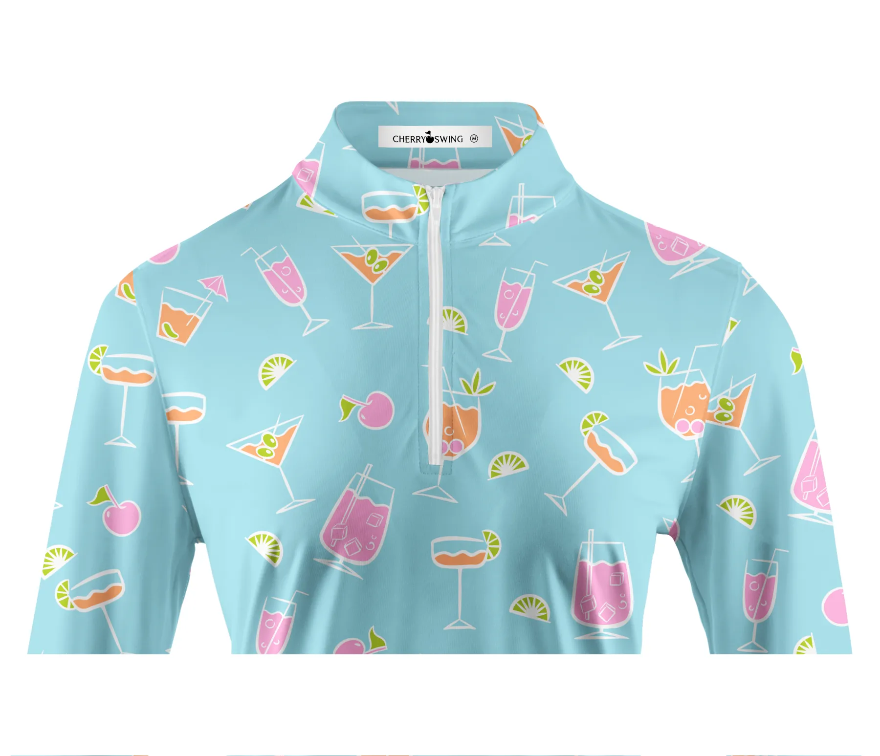 Cherryswing Women's Refreshing Cocktails Long Sleeve Golf Shirt
