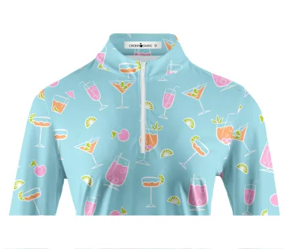 Cherryswing Women's Refreshing Cocktails Long Sleeve Golf Shirt
